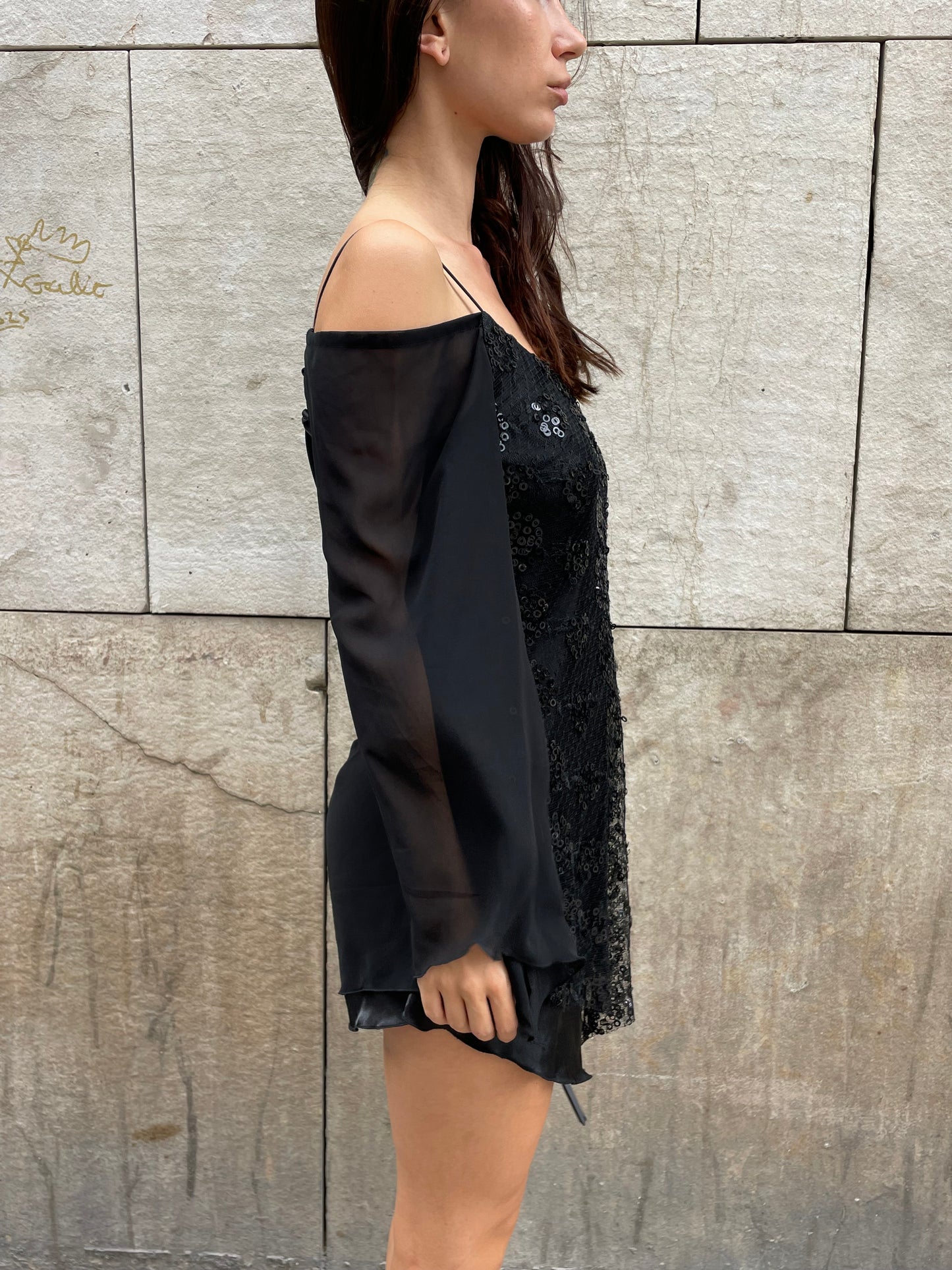 Asymmetrical Sequins Dress