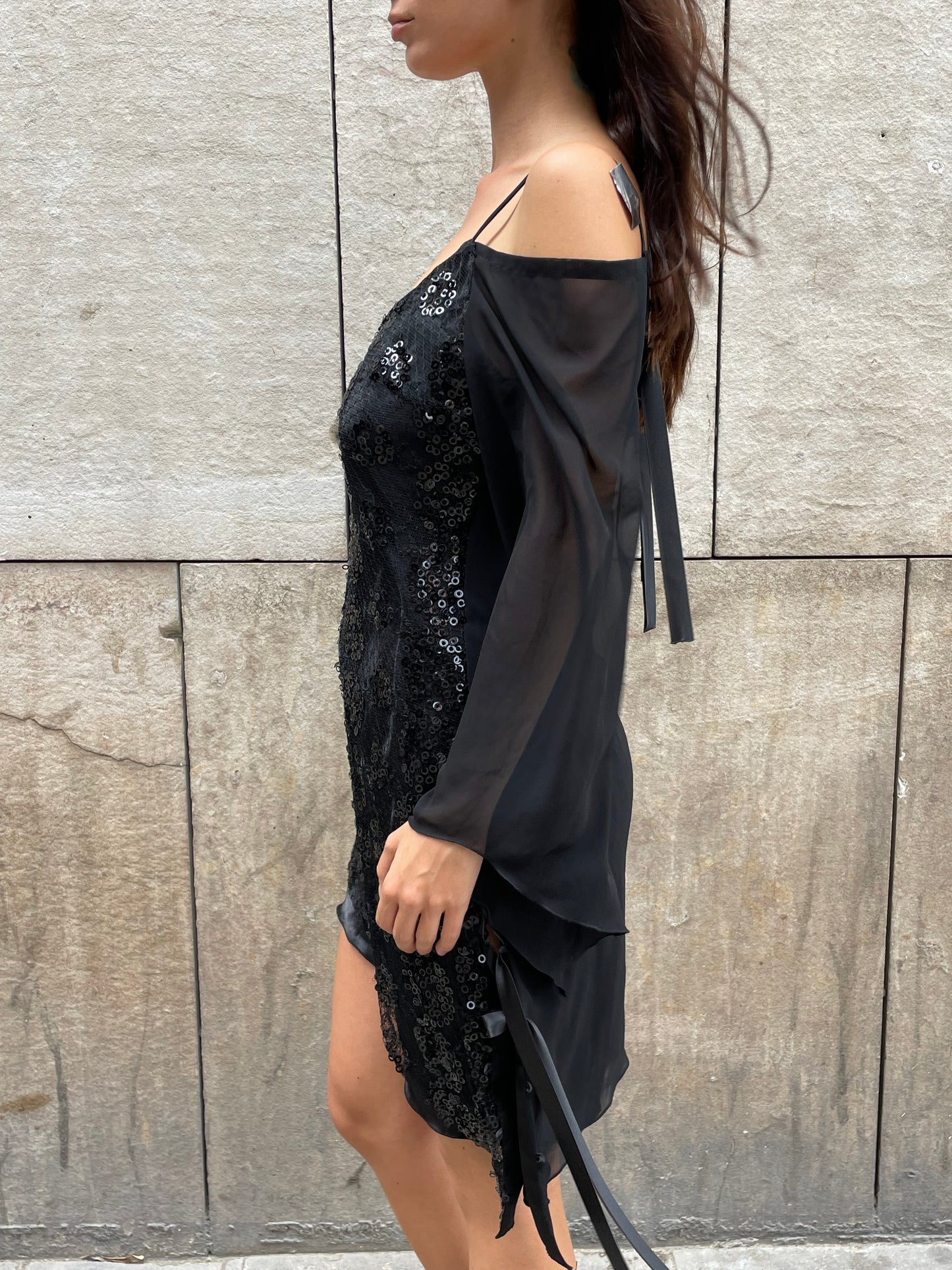 Asymmetrical Sequins Dress