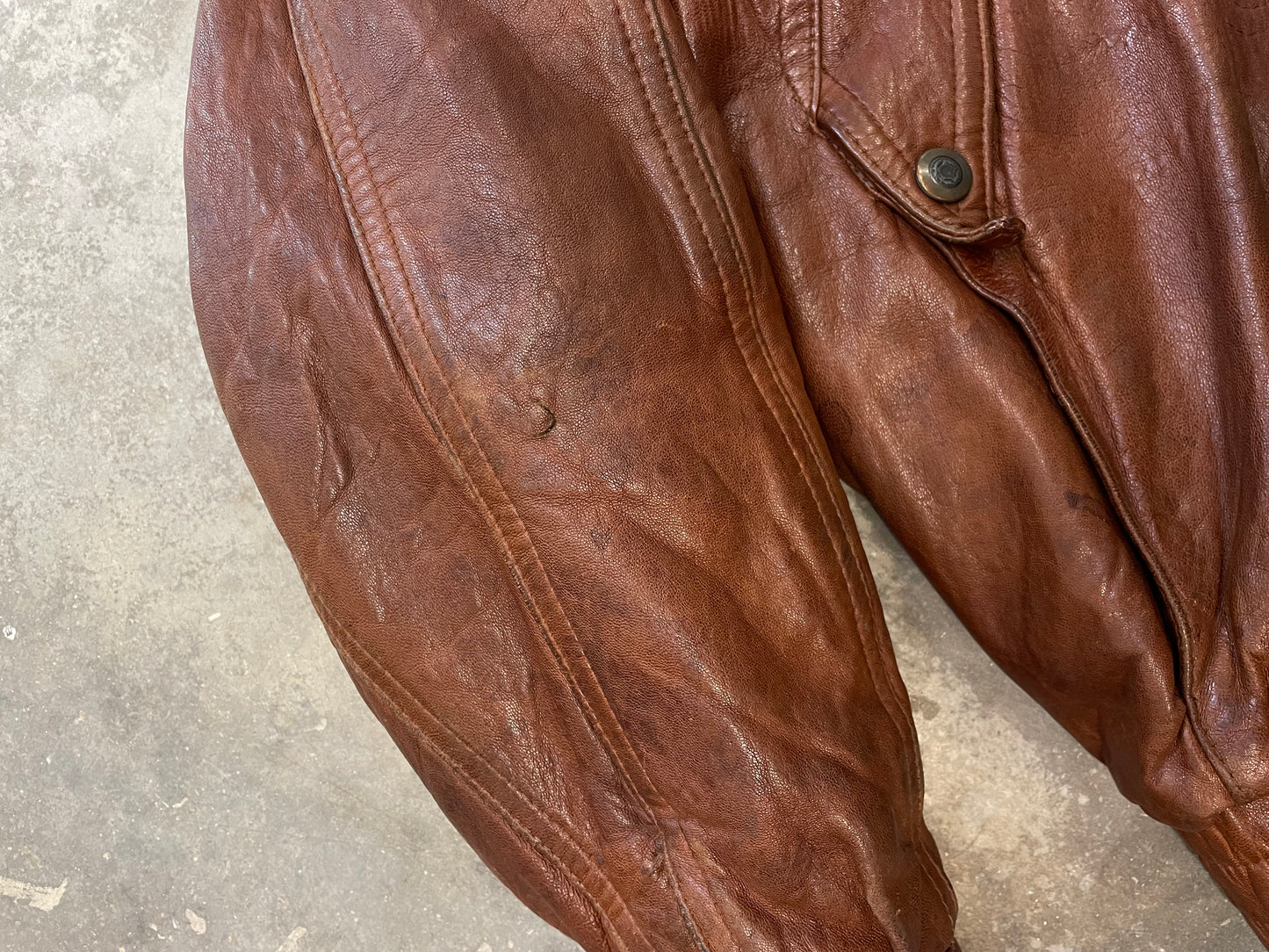 Natural Leather Vintage Bomber