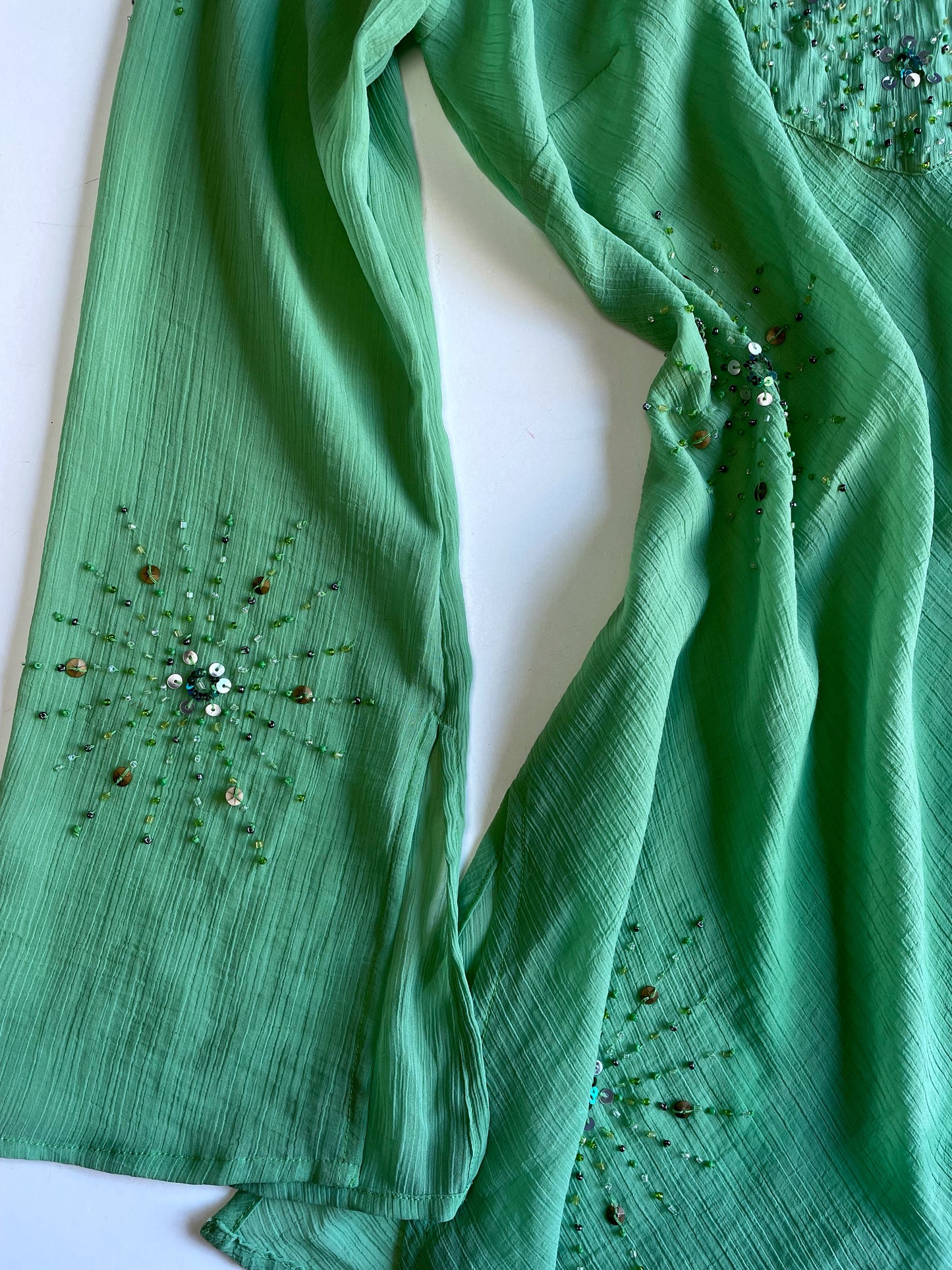 Beaded Green Summer Tunic