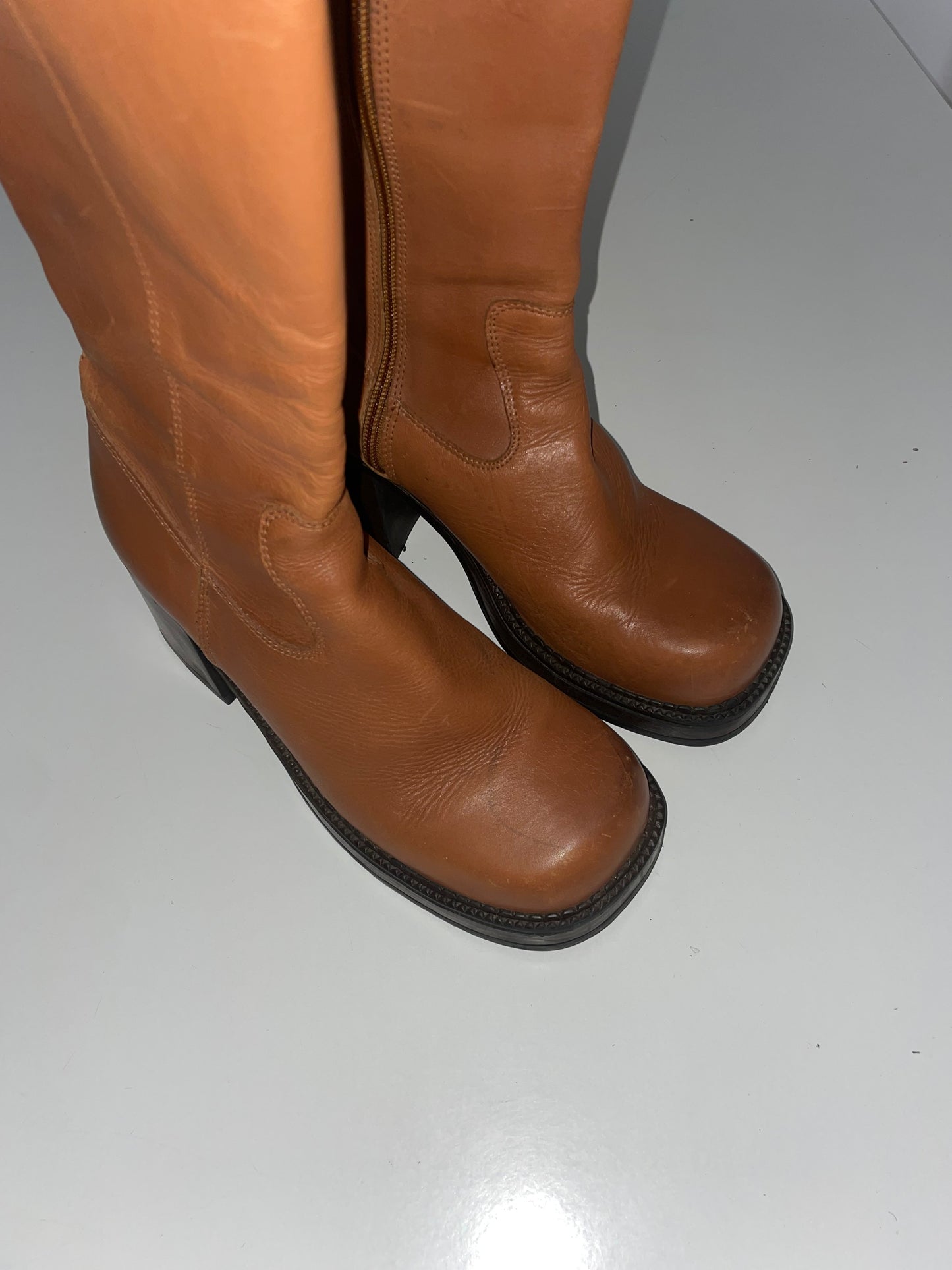 Chunky Heel Platform 70’s Style Boots