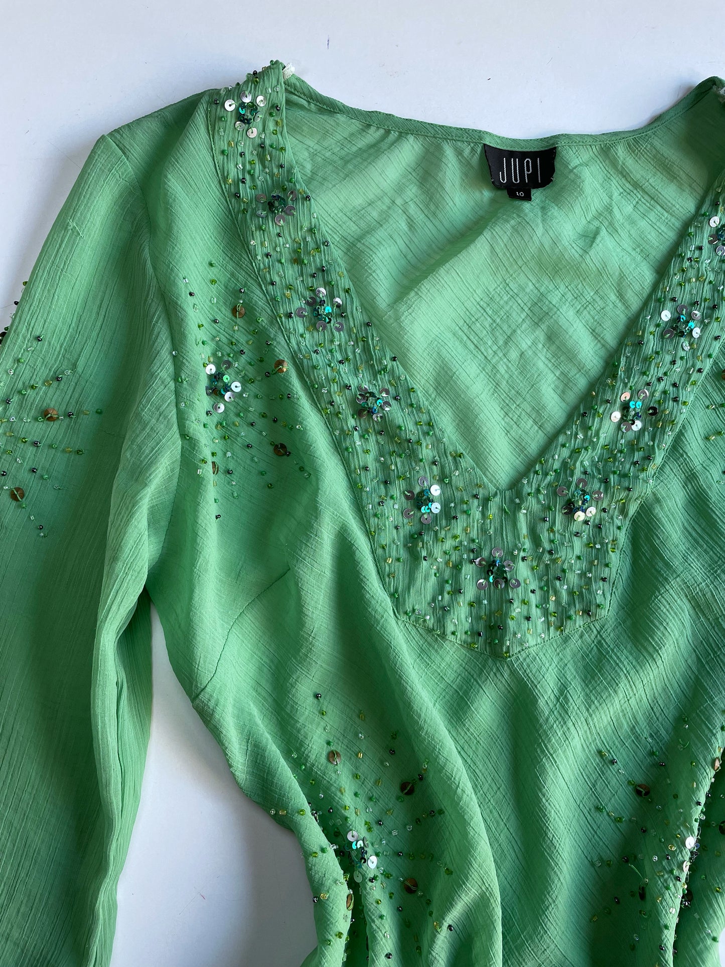 Beaded Green Summer Tunic