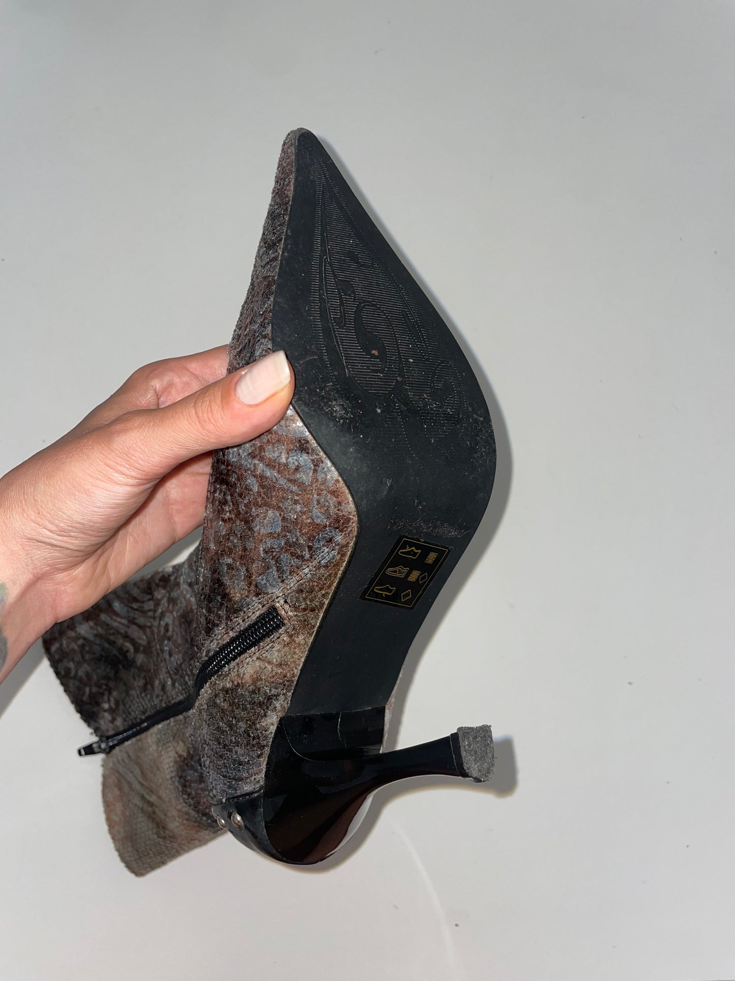 Pointed Toe Textile Boots