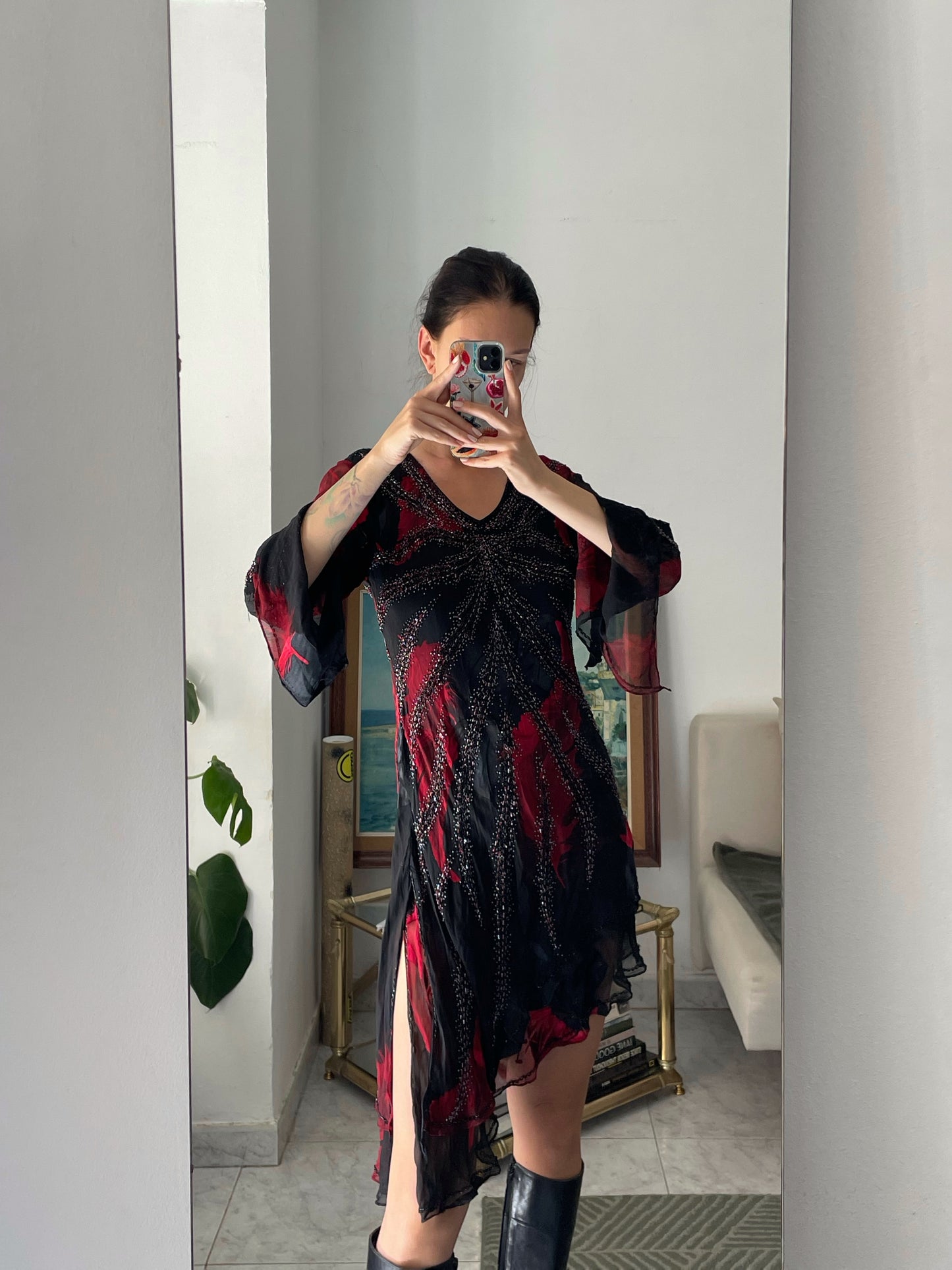 Asymmetrical Beaded Dress