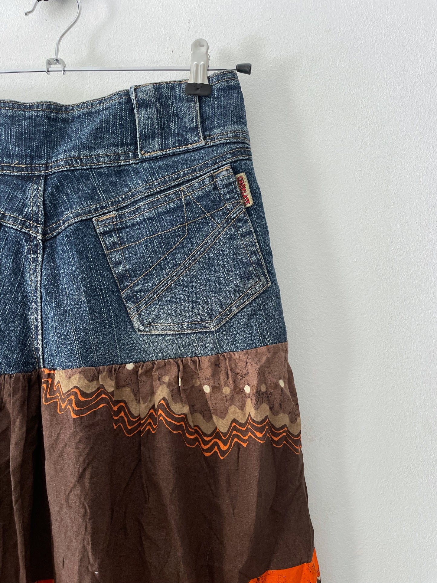 Denim Boho Maxi Skirt