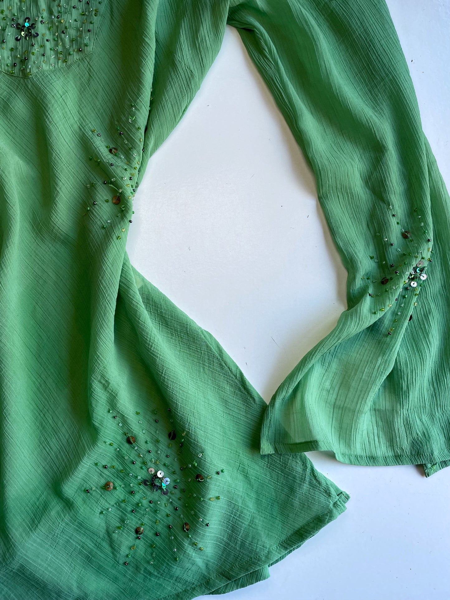 Beaded Green Summer Tunic