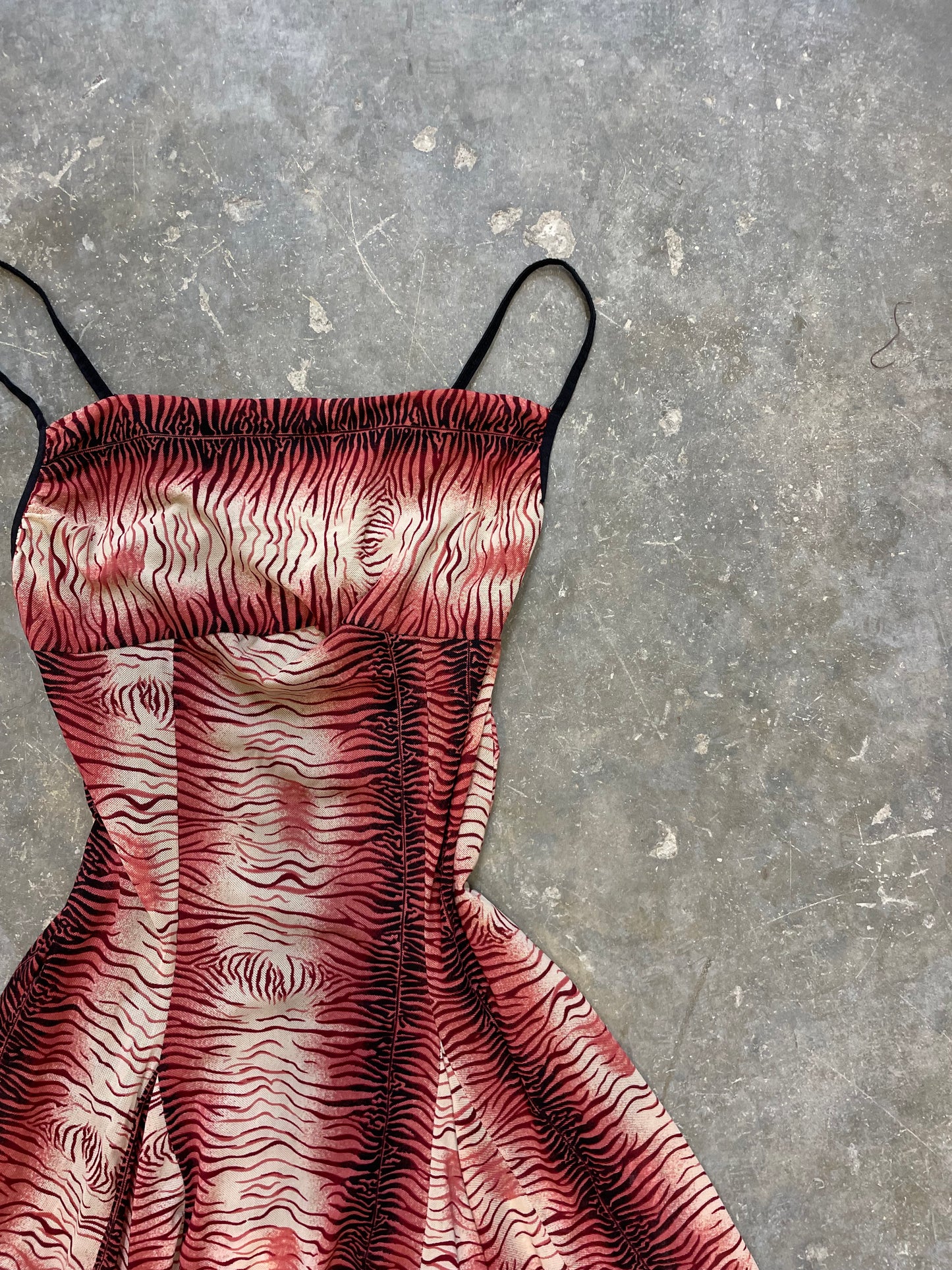 Mesh Printed Handkerchief Dress