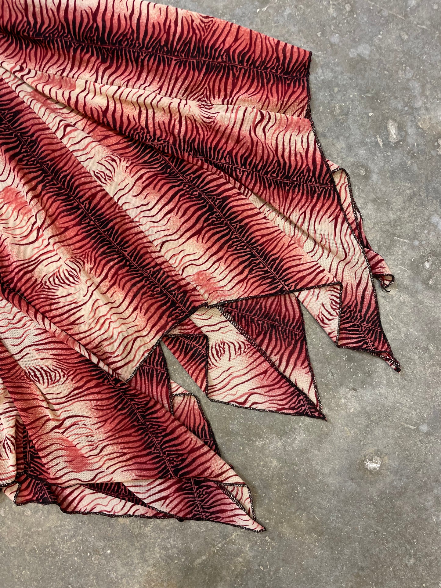 Mesh Printed Handkerchief Dress