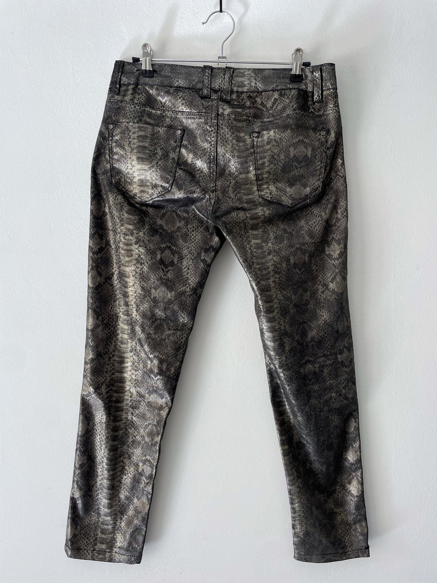 Low-Rise Snake Print Skinny Pants