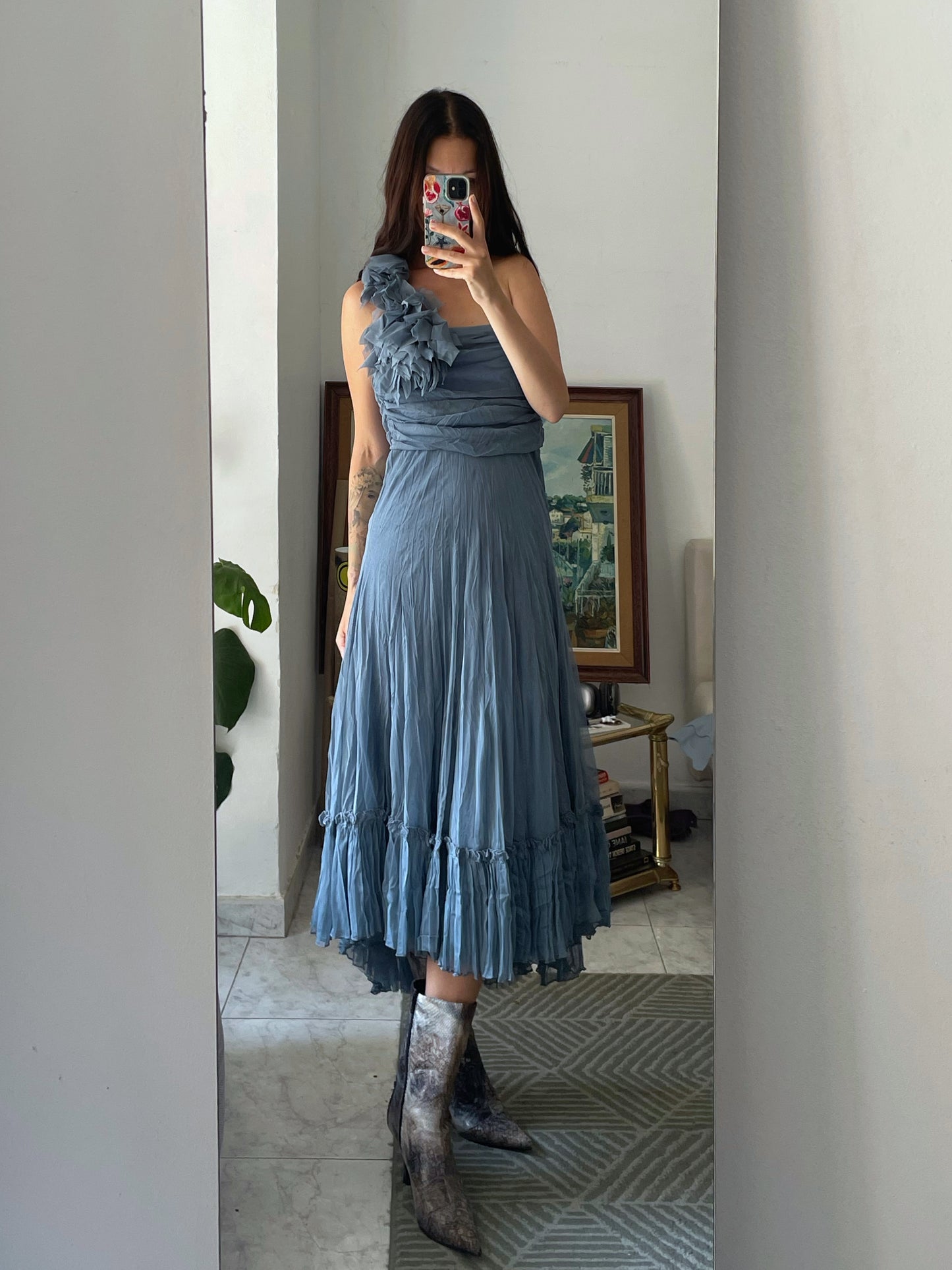 Ruffled Midi Dress
