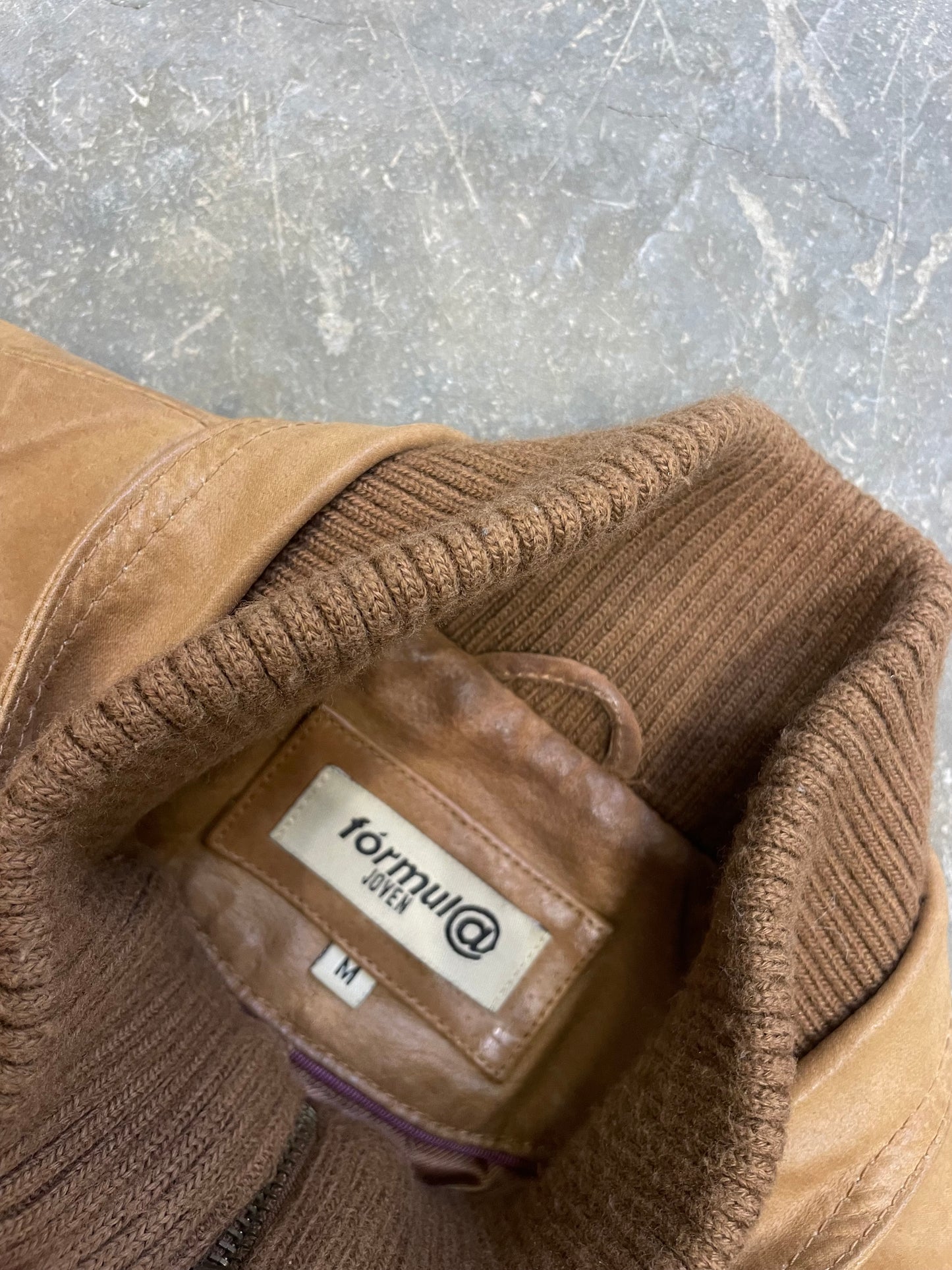 Natural Leather Jacket With Belt