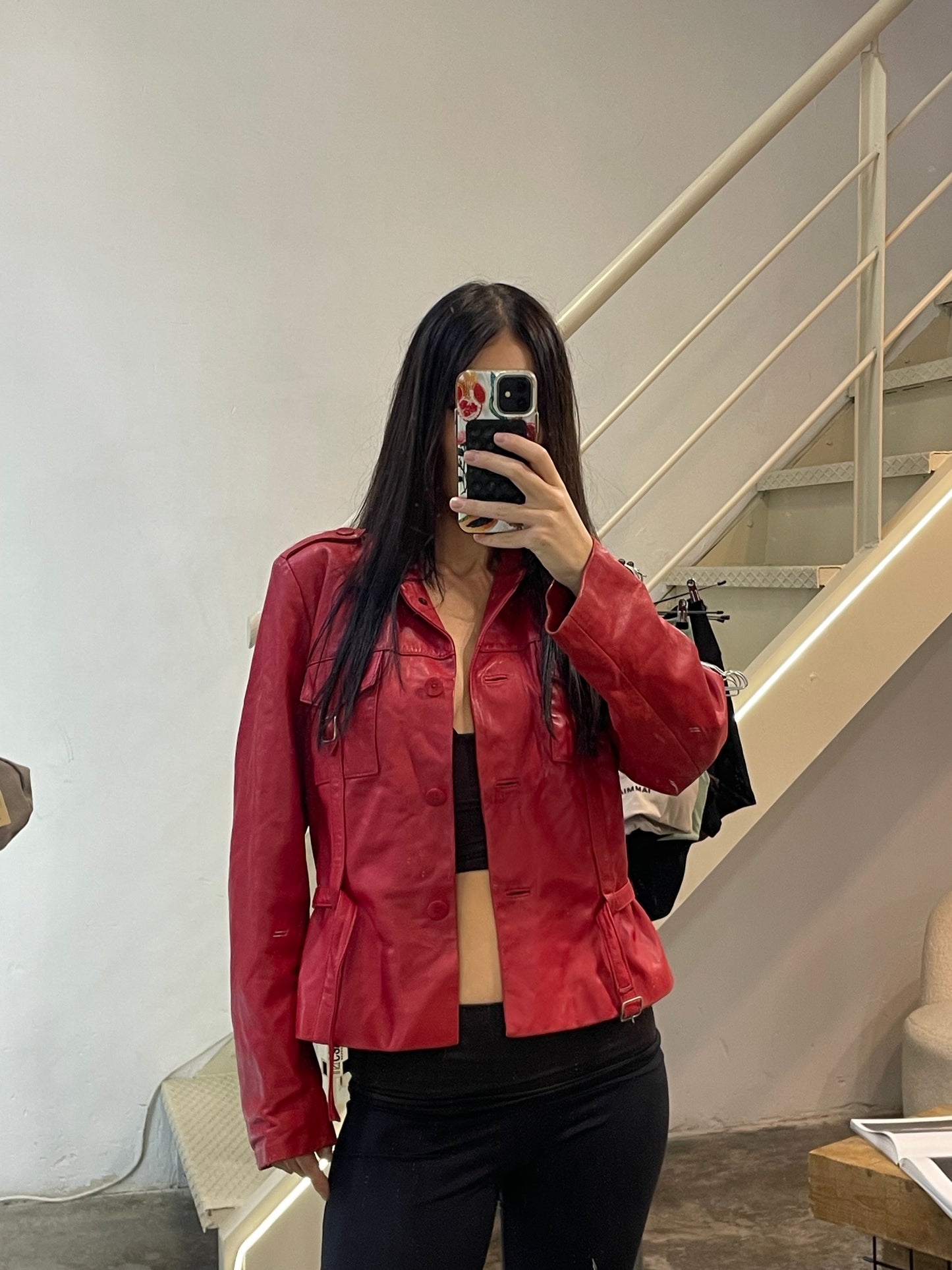 Leather Jacket With Belt