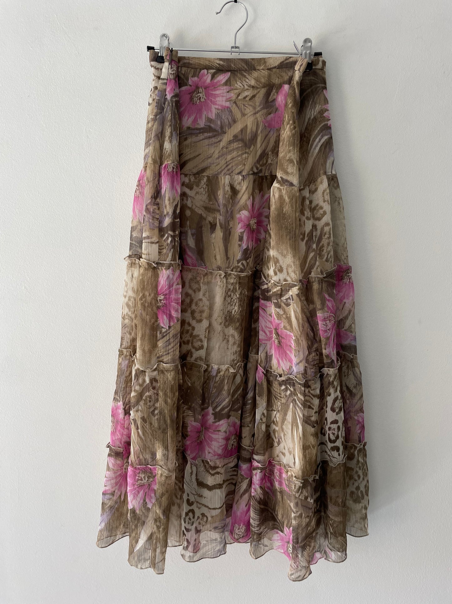 Boho Floral Tiered Maxi Skirt