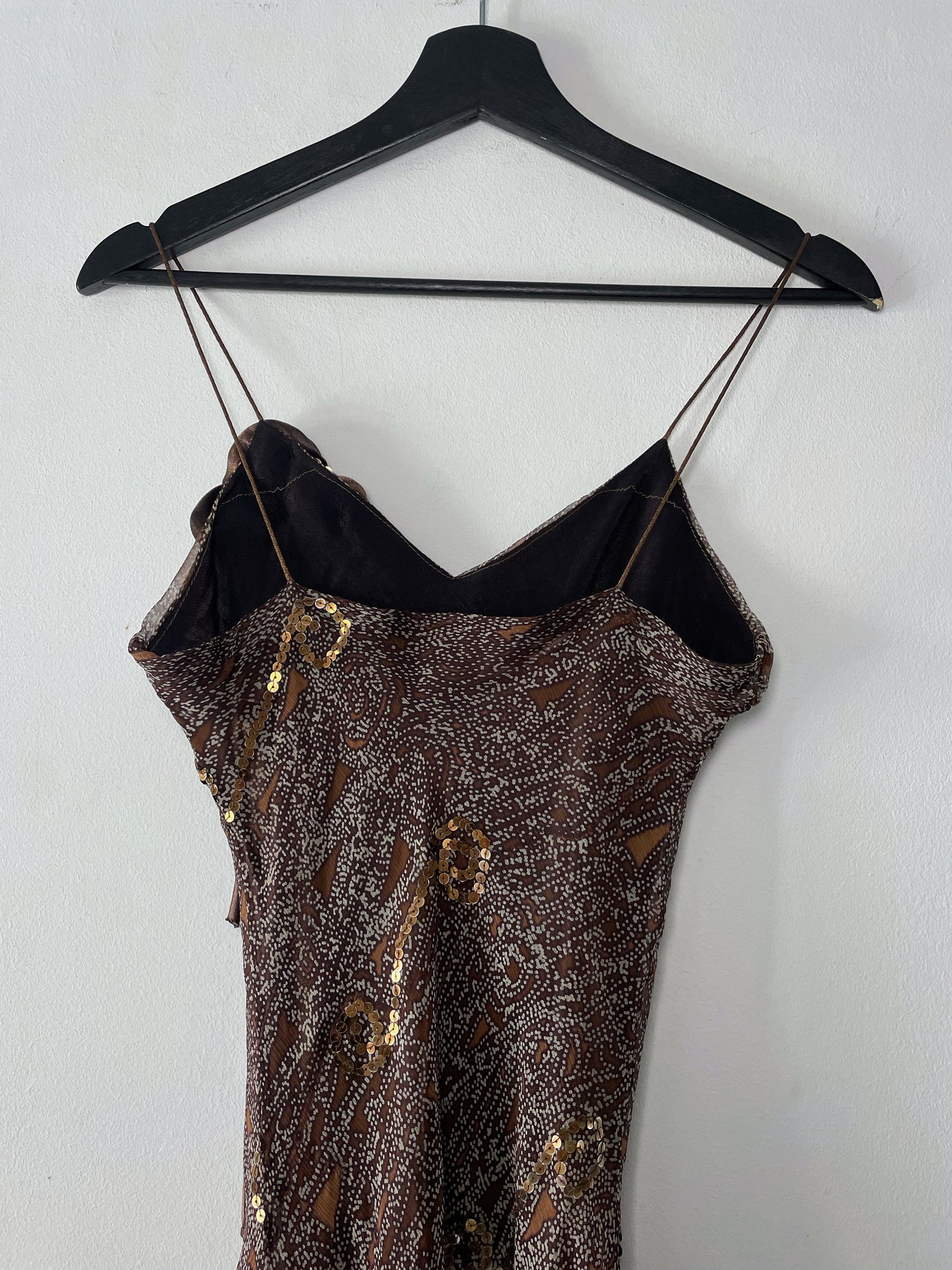 Vintage Evening Dress with Asymmetrical Silk Overlay