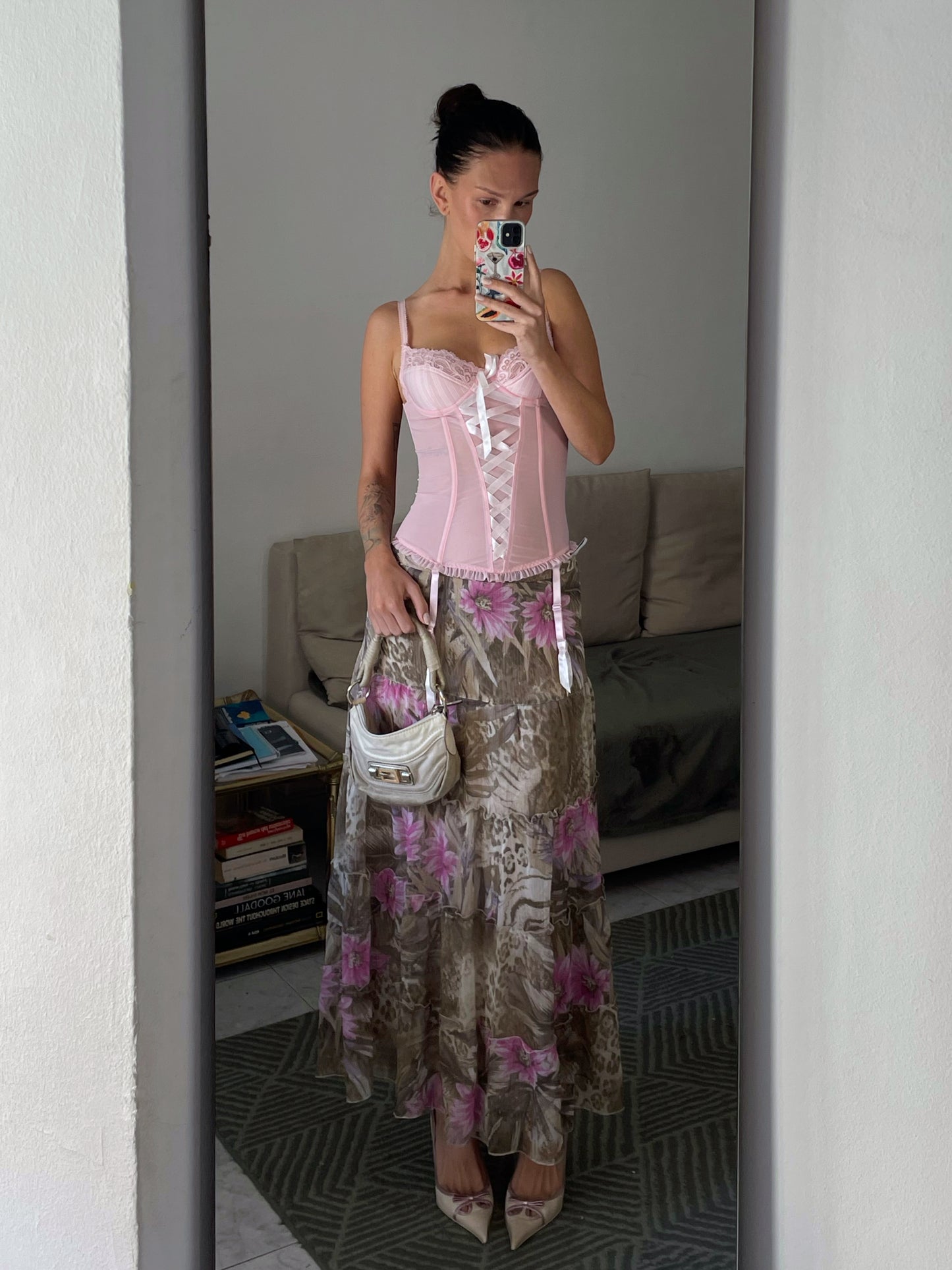 Boho Floral Tiered Maxi Skirt