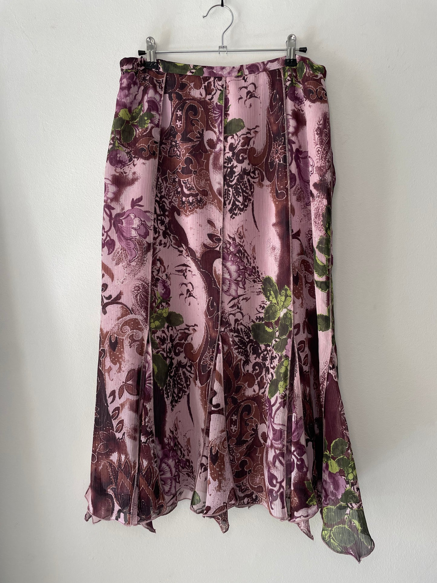 Floral Midi Skirt – Ruffled Hem