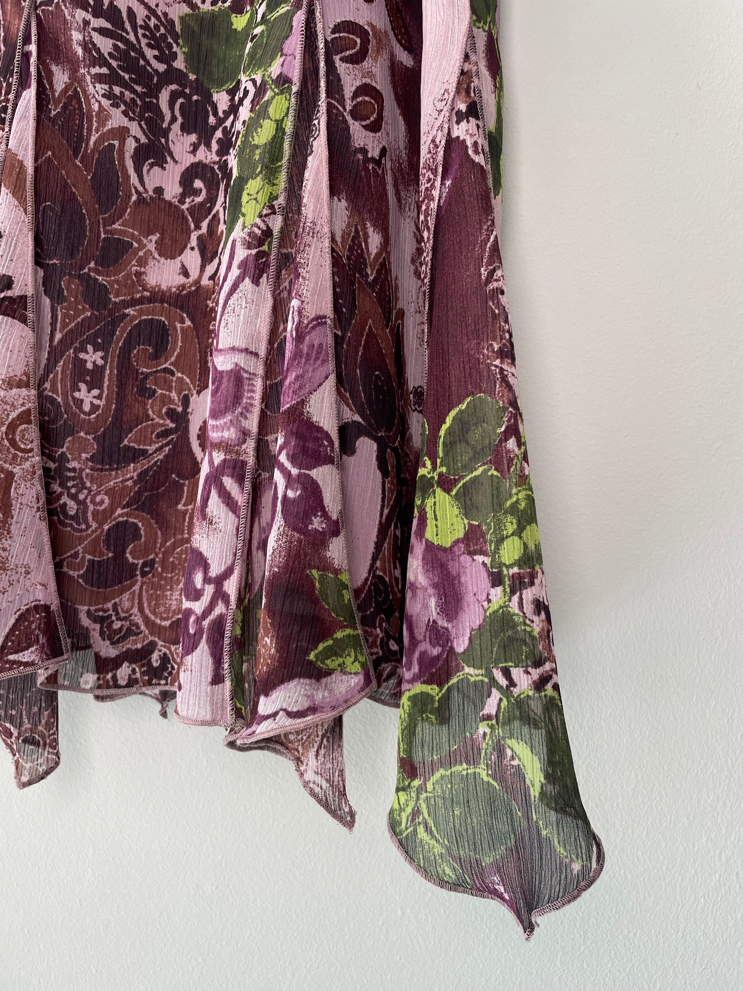 Floral Midi Skirt – Ruffled Hem