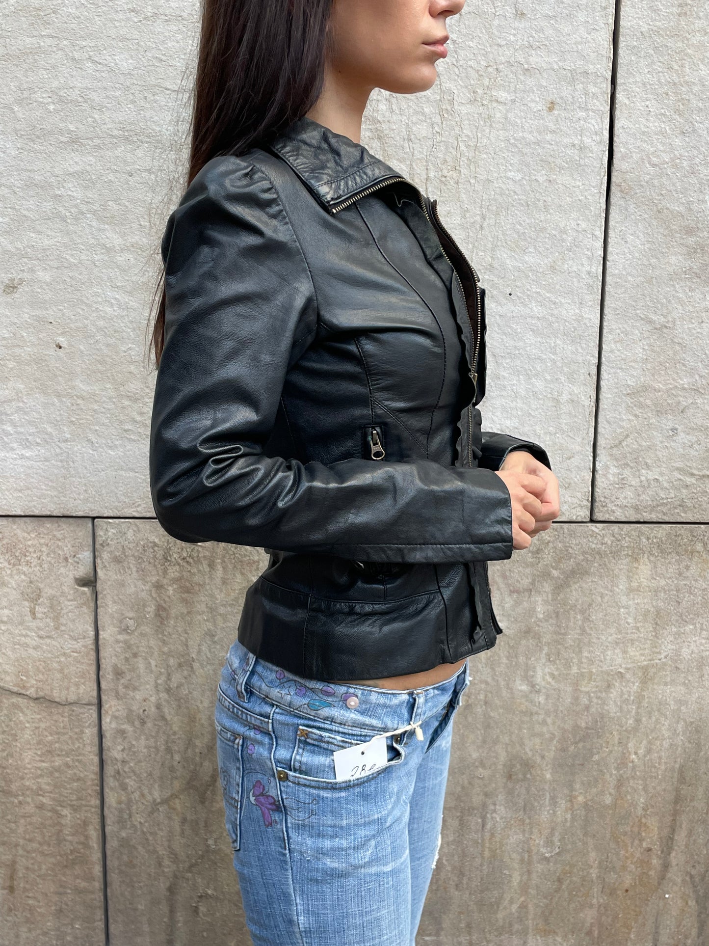 Natural Leather Fitted Jacket