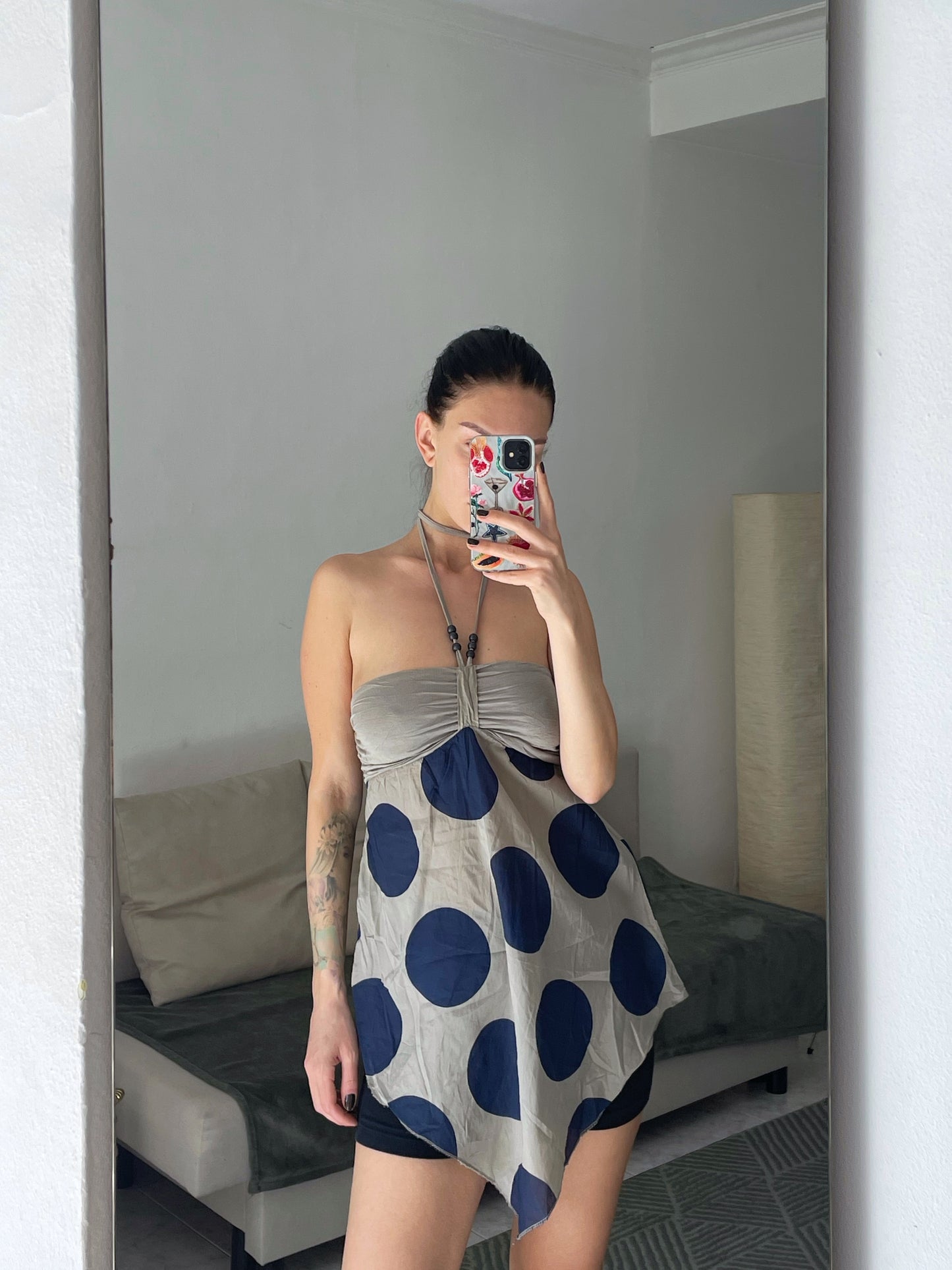 Halter neck silk blend top