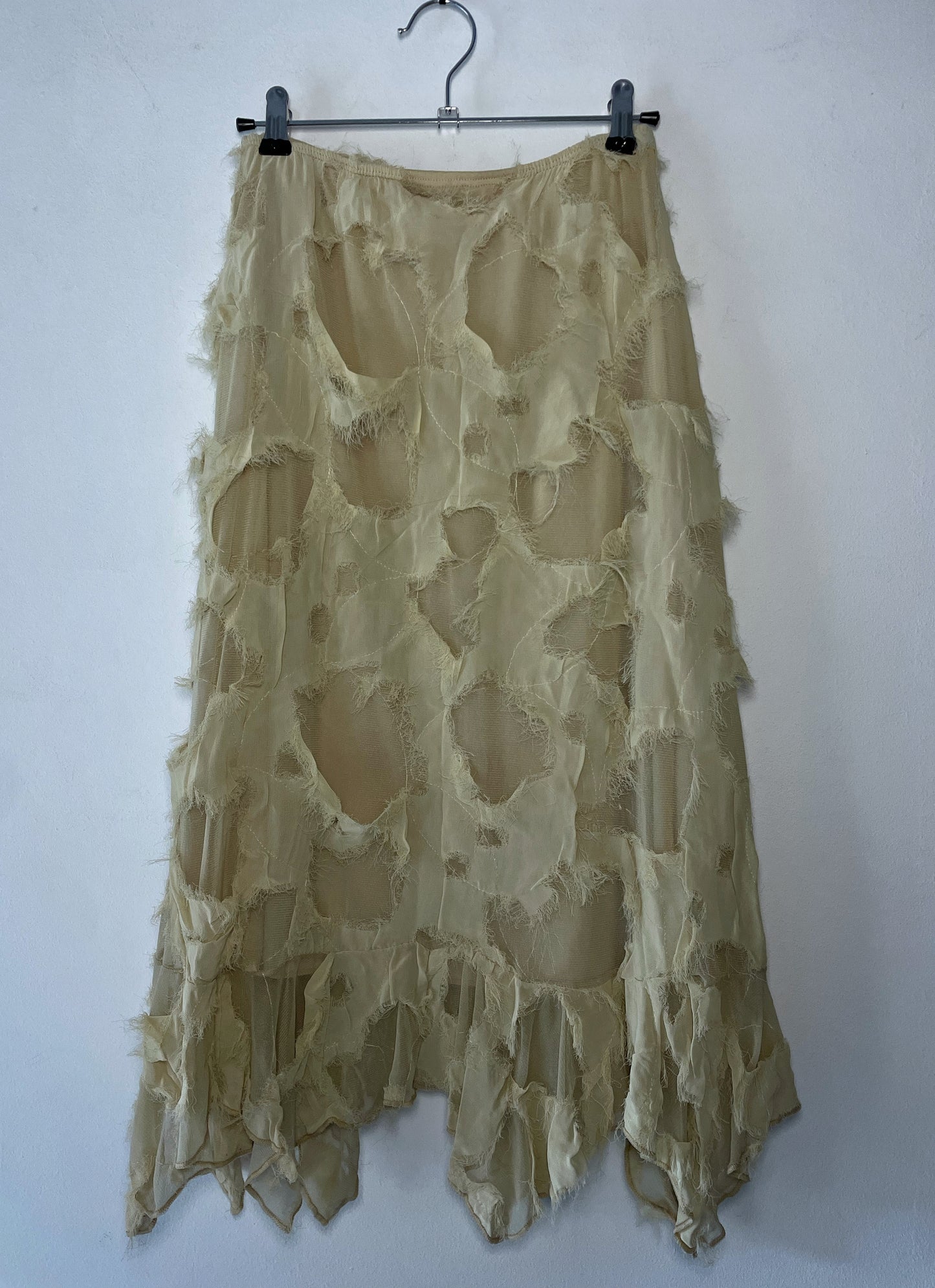 Shredded Mesh Layered Skirt