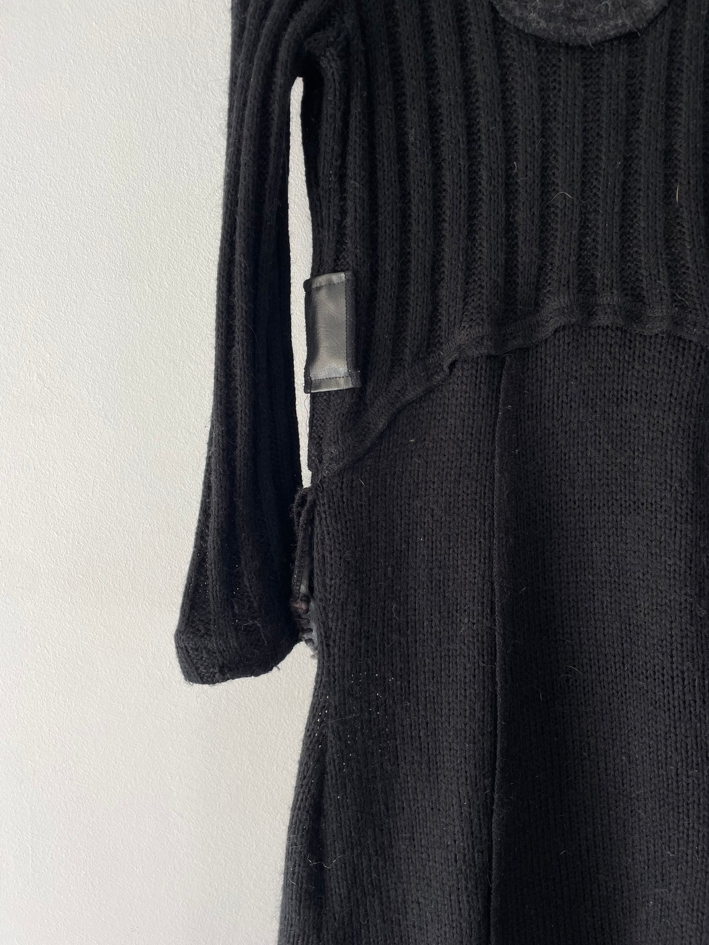 Wool Cardigan With Faux Fur Collar