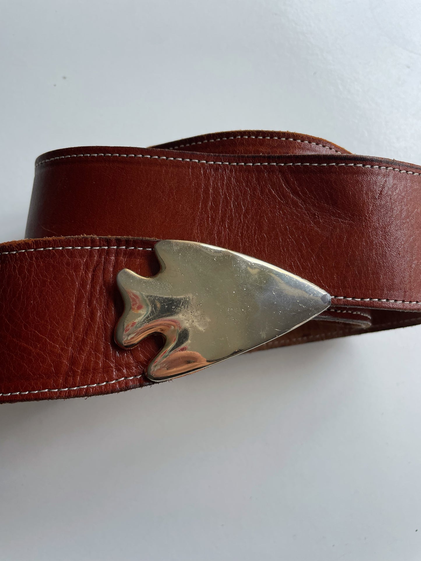 Leather Belt With Gold Buckle