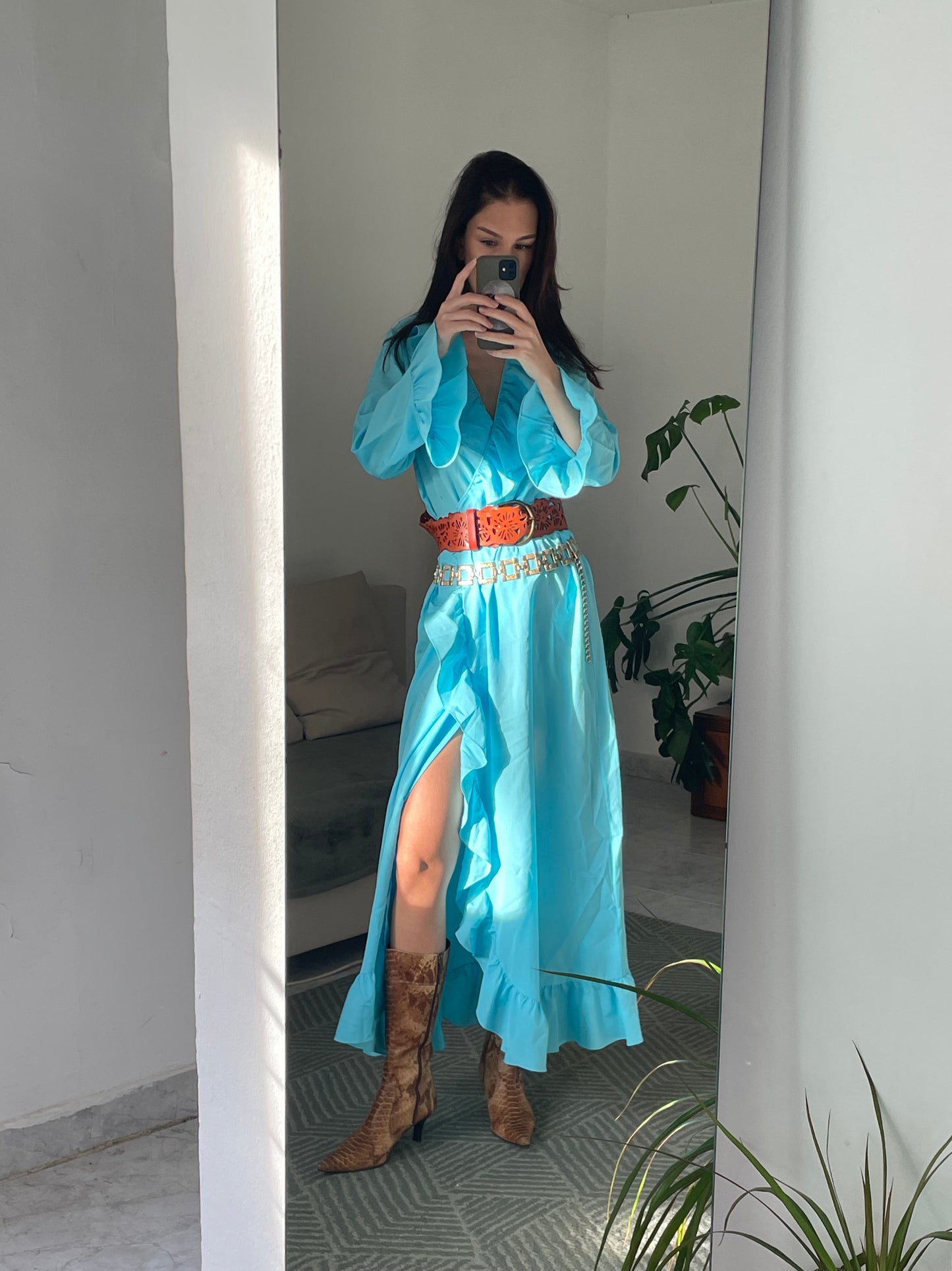 Long robe-style dress