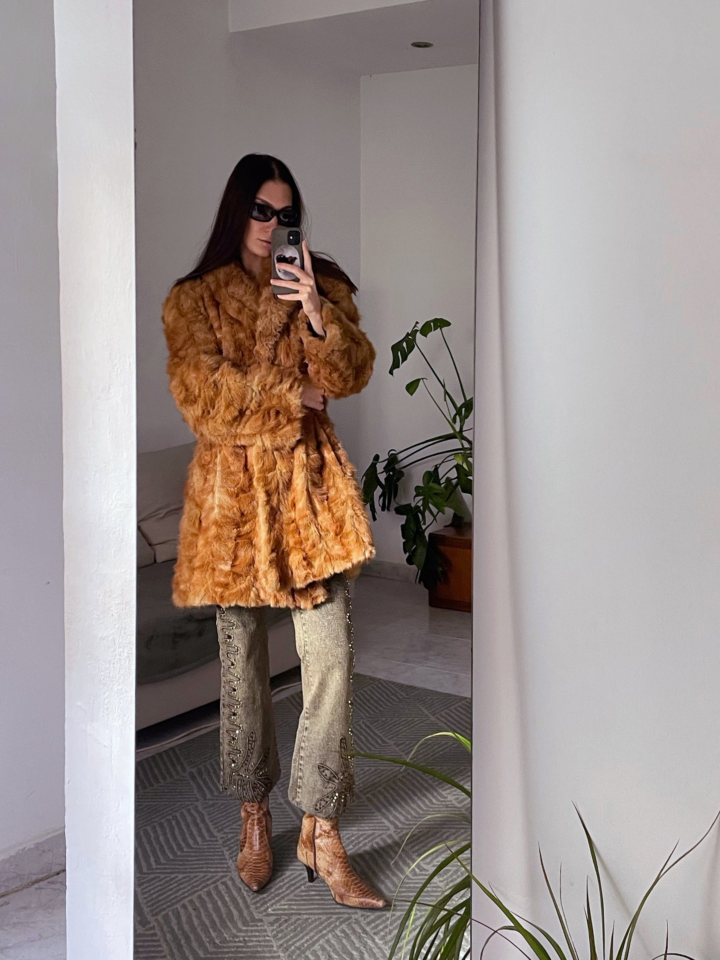 Vintage natural fox fur coat