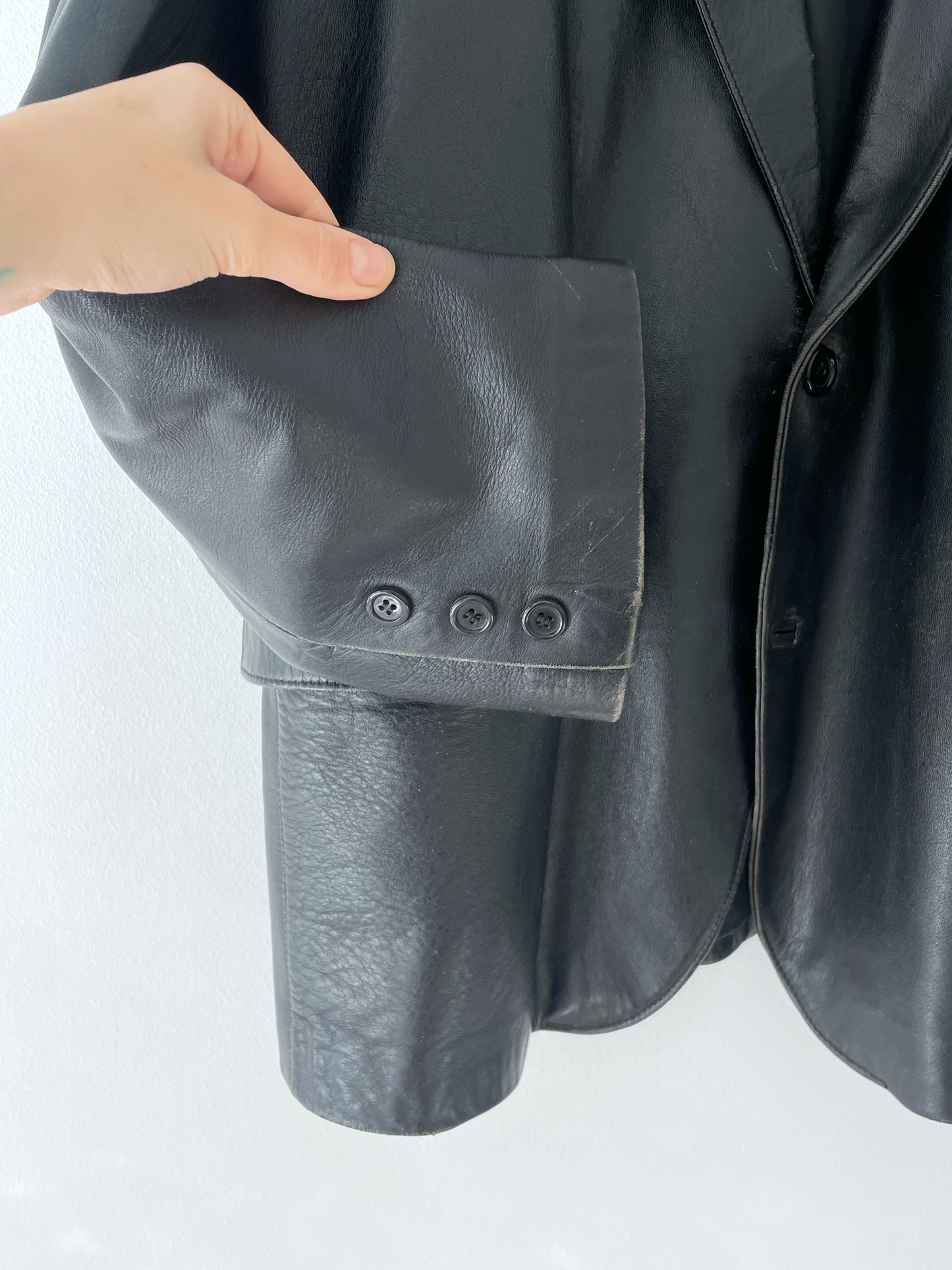 Vintage natural leather blazer