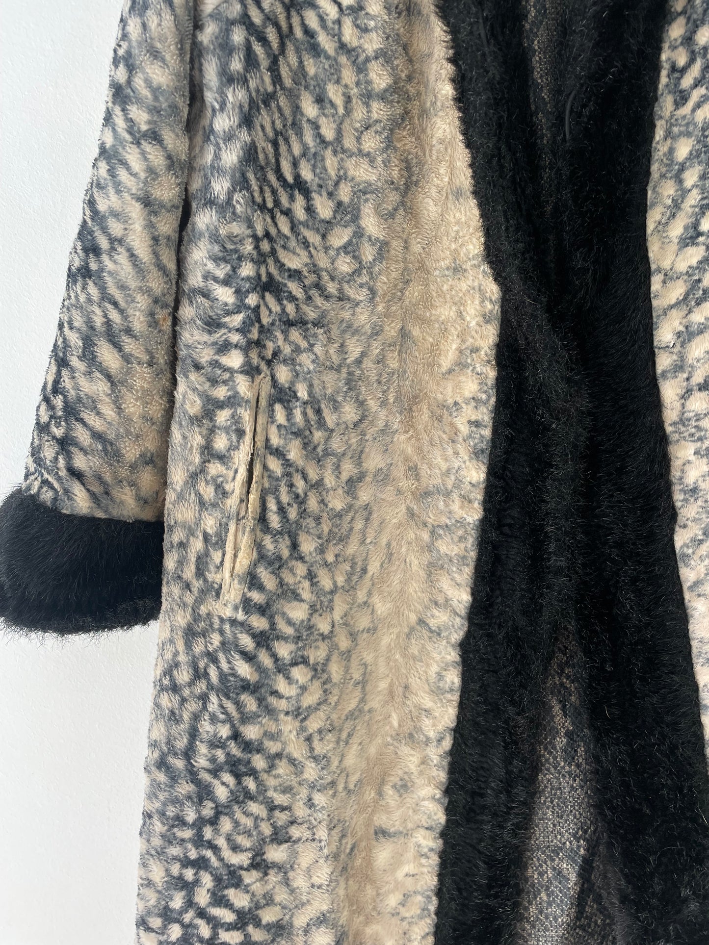 Reversible animal print coat.