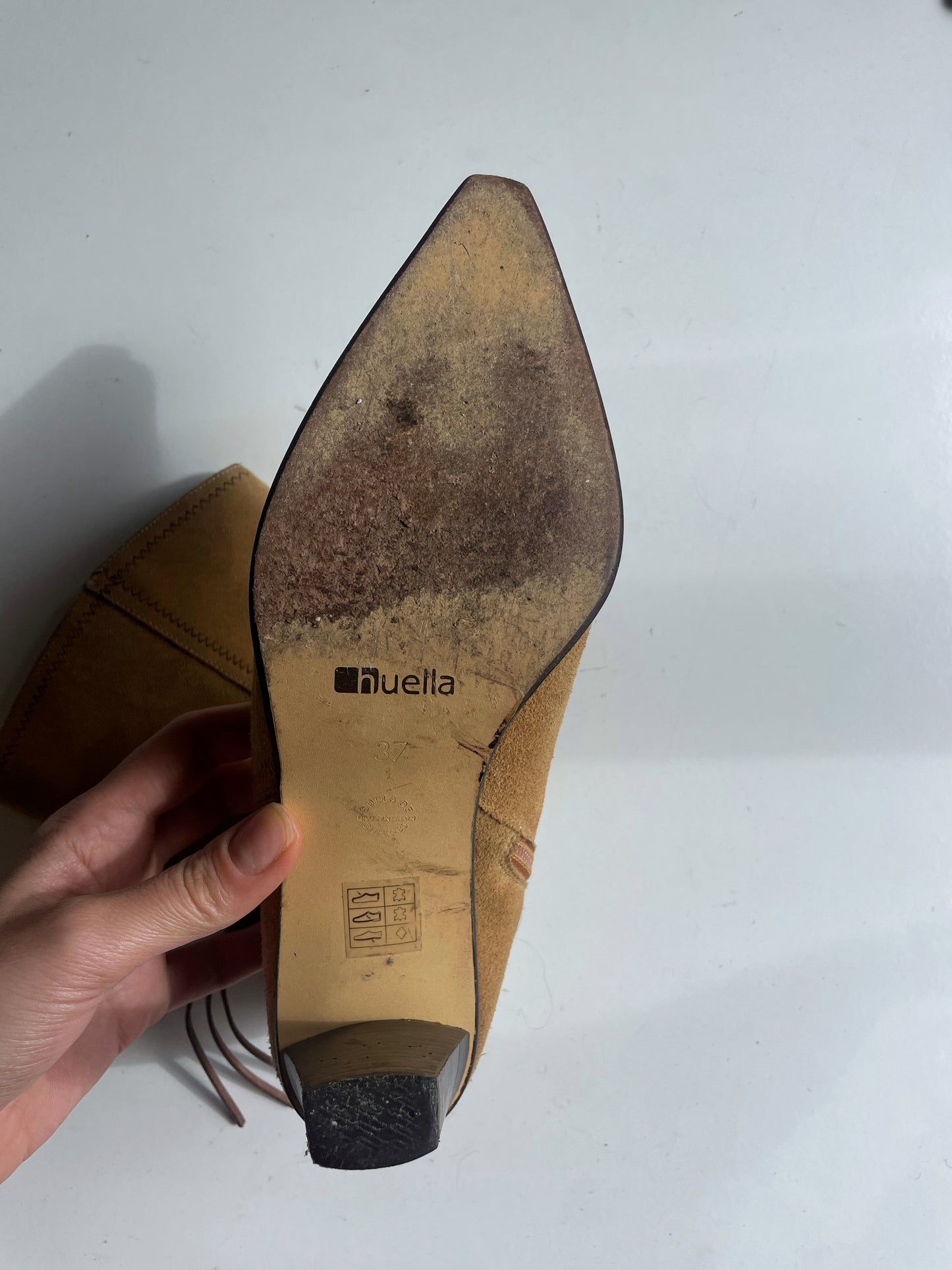 Suede cowboy style boots.