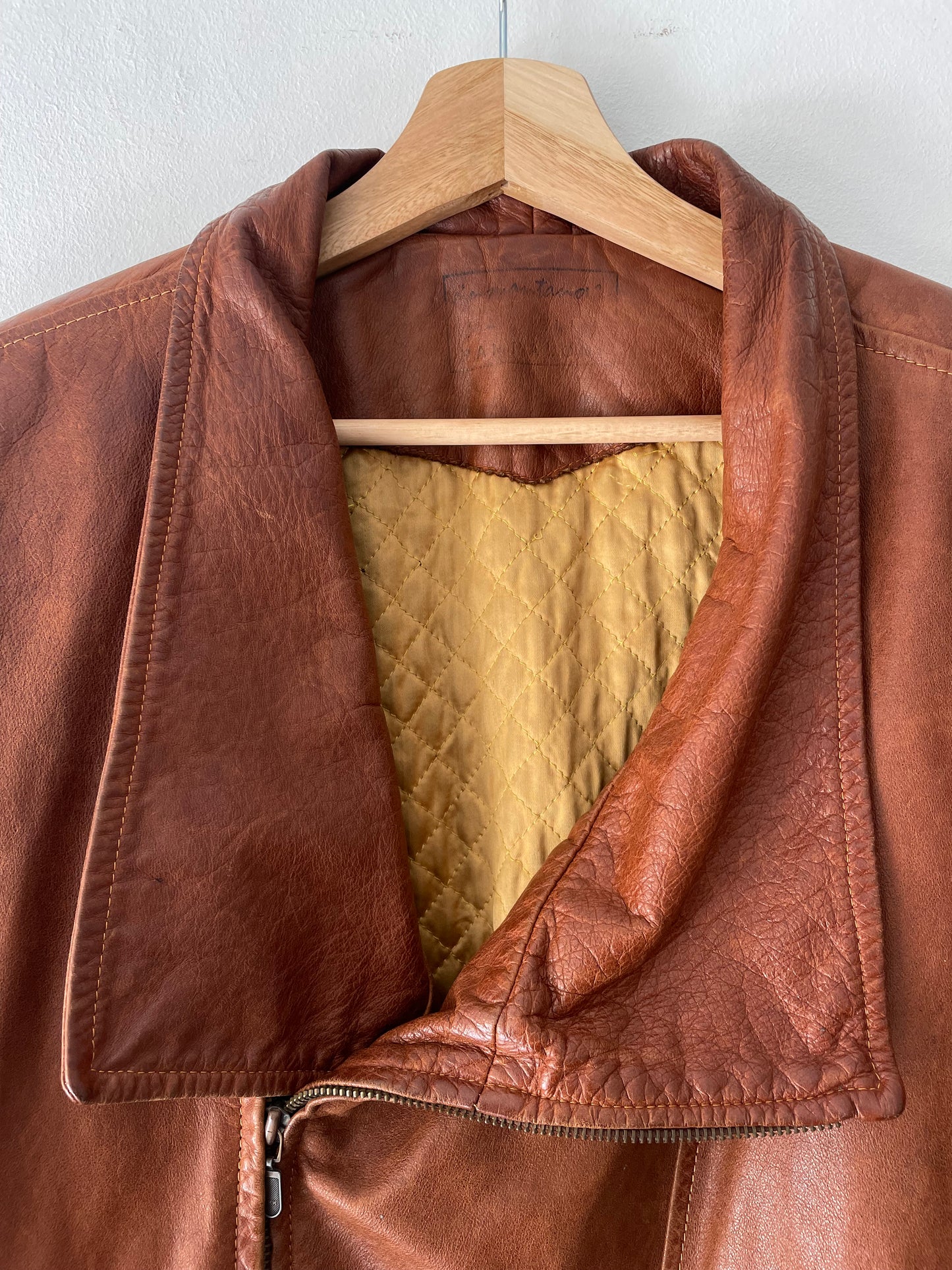 Chaqueta de cuero natural