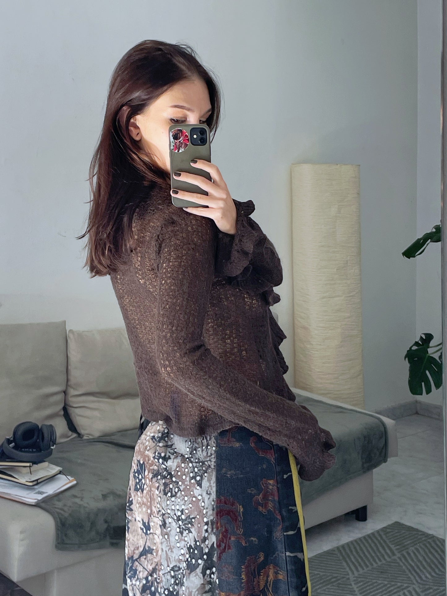 Cardigan with ruffles
