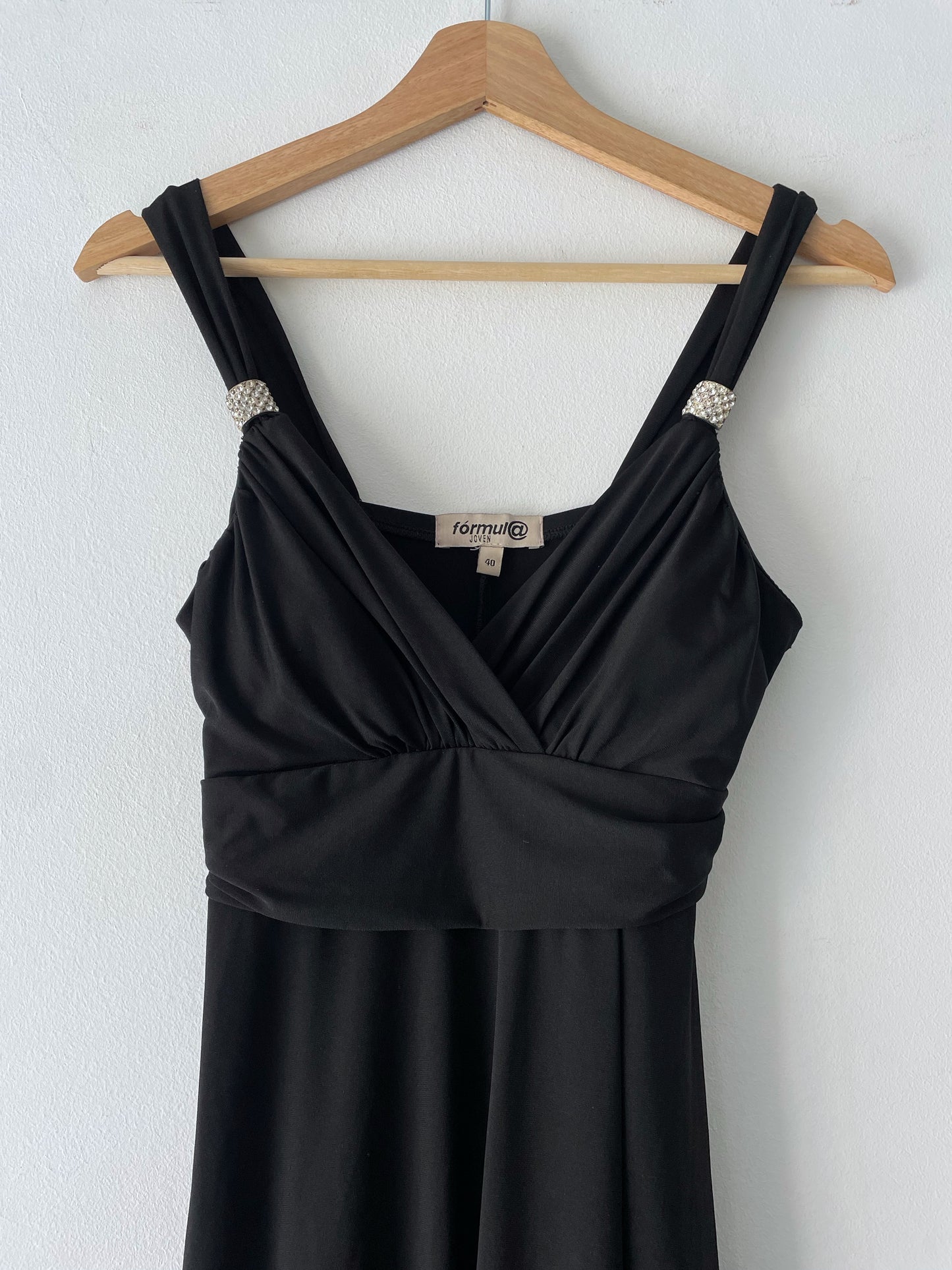 Mini black dress.