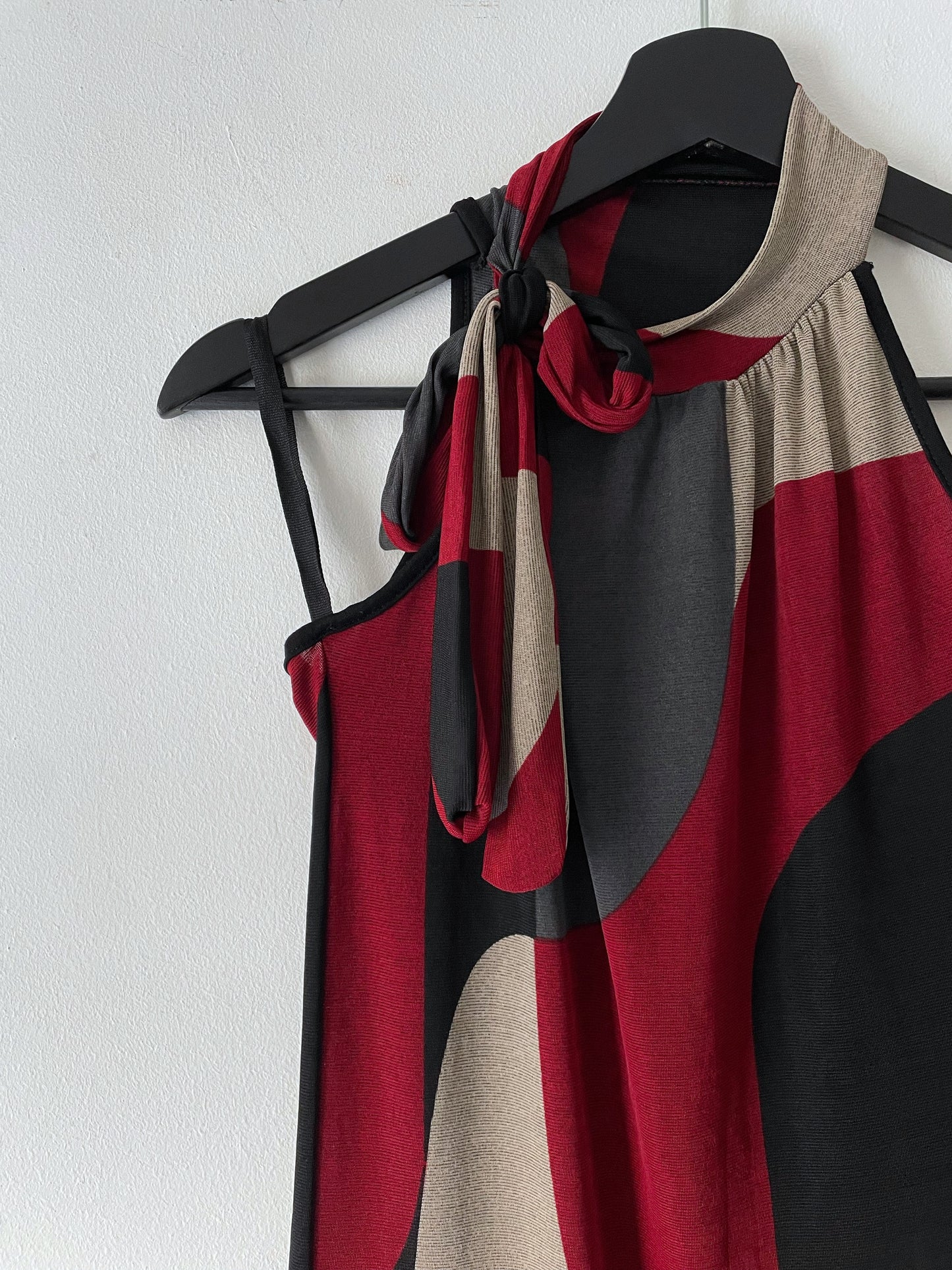 Halter neck mini dress.