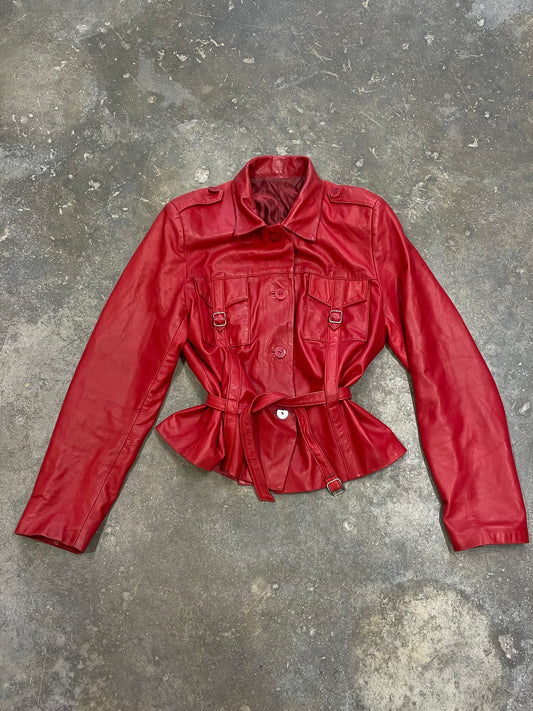 Leather Jacket With Belt