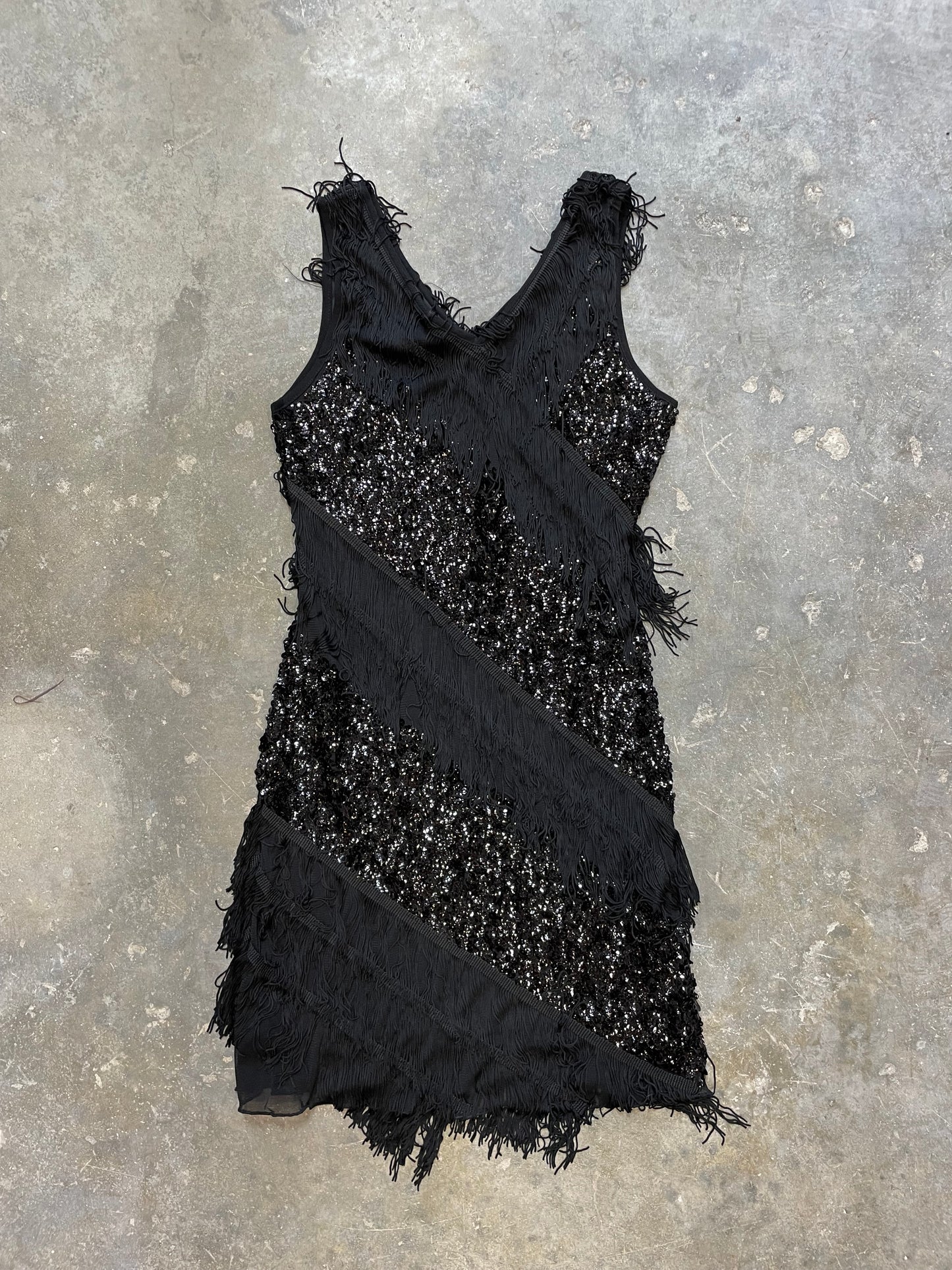 Fringe Sequin Mini Dress