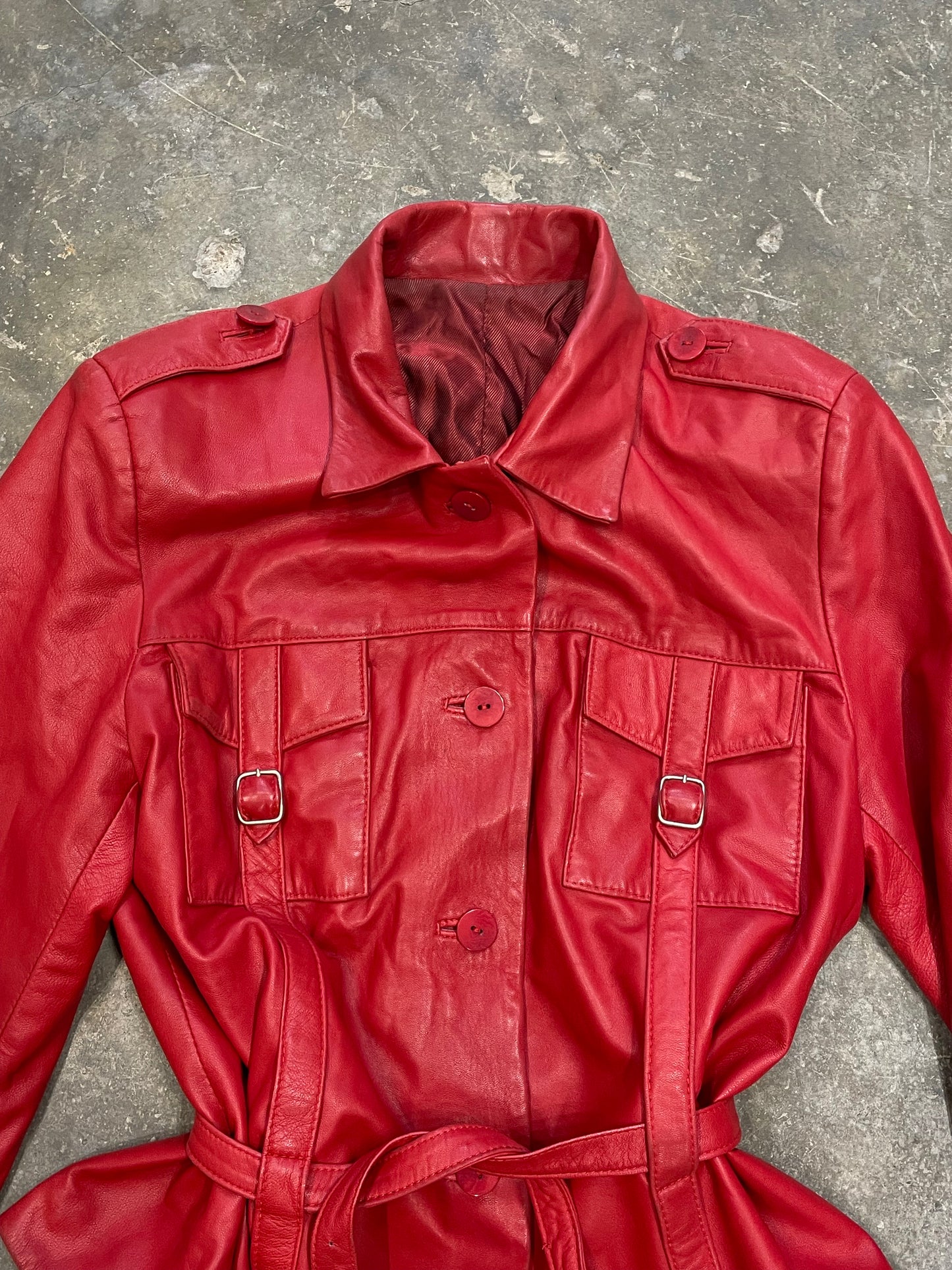 Leather Jacket With Belt