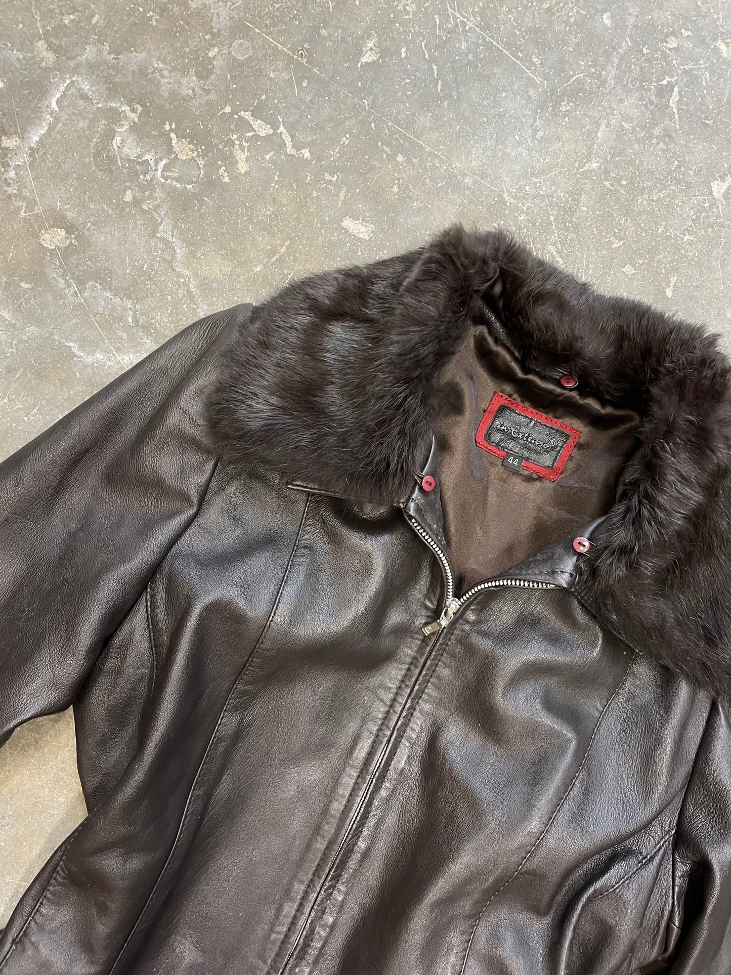 Leather Jacket With a Fur Collar