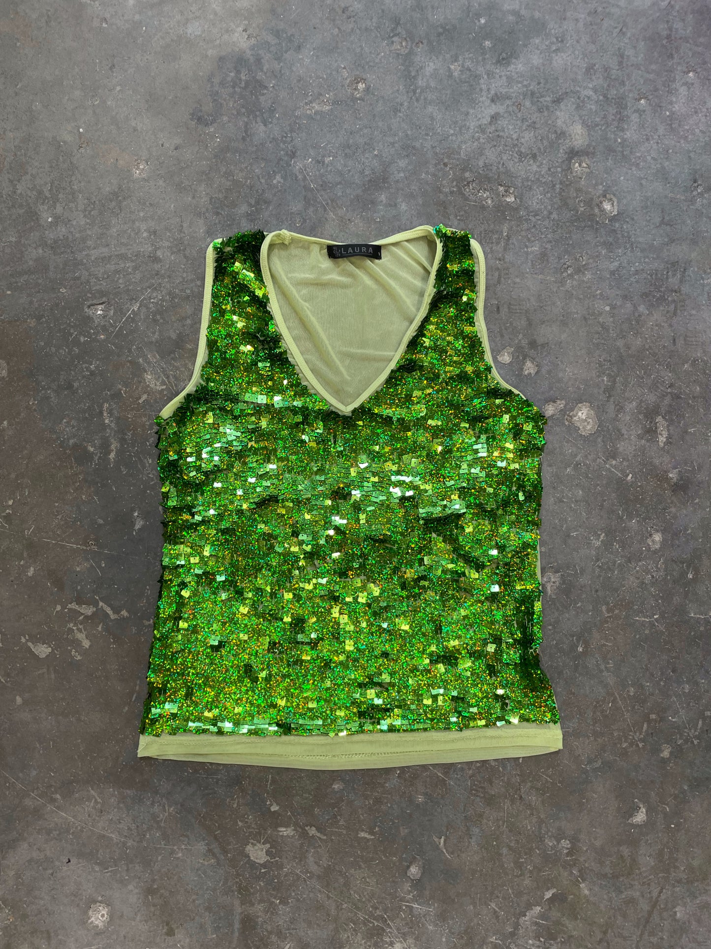 Mesh Top With Sequins