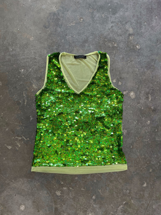 Mesh Top With Sequins