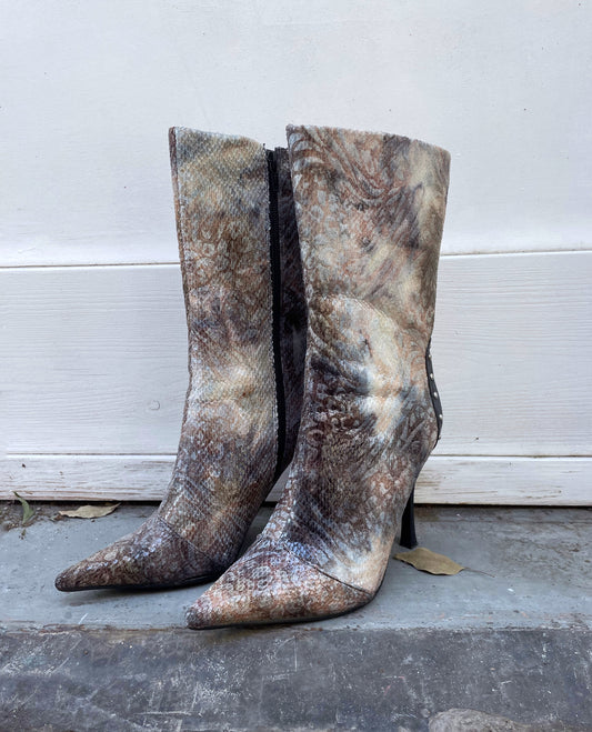 Pointed Toe Textile Boots