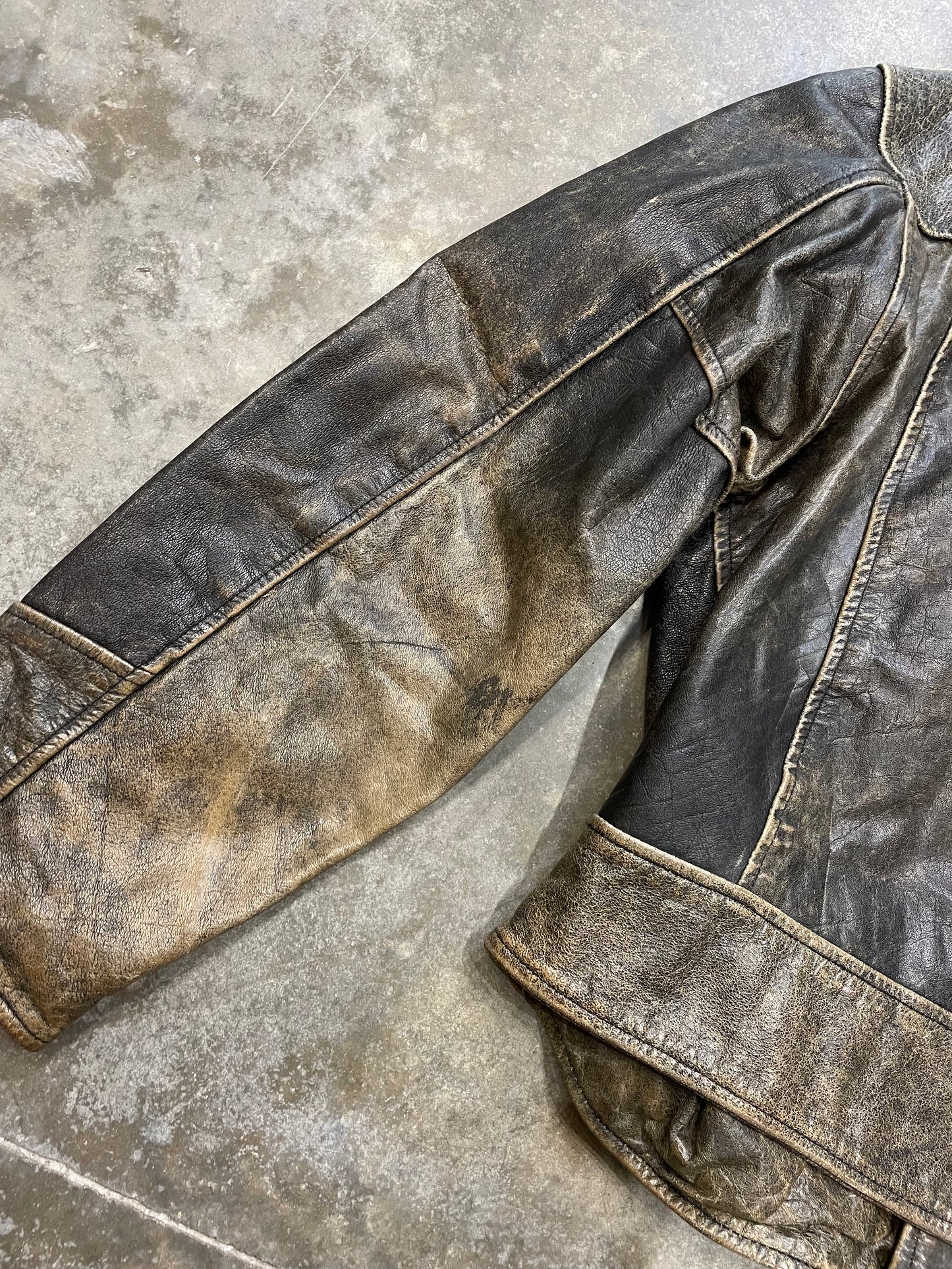 Rustic Leather Biker Jacket