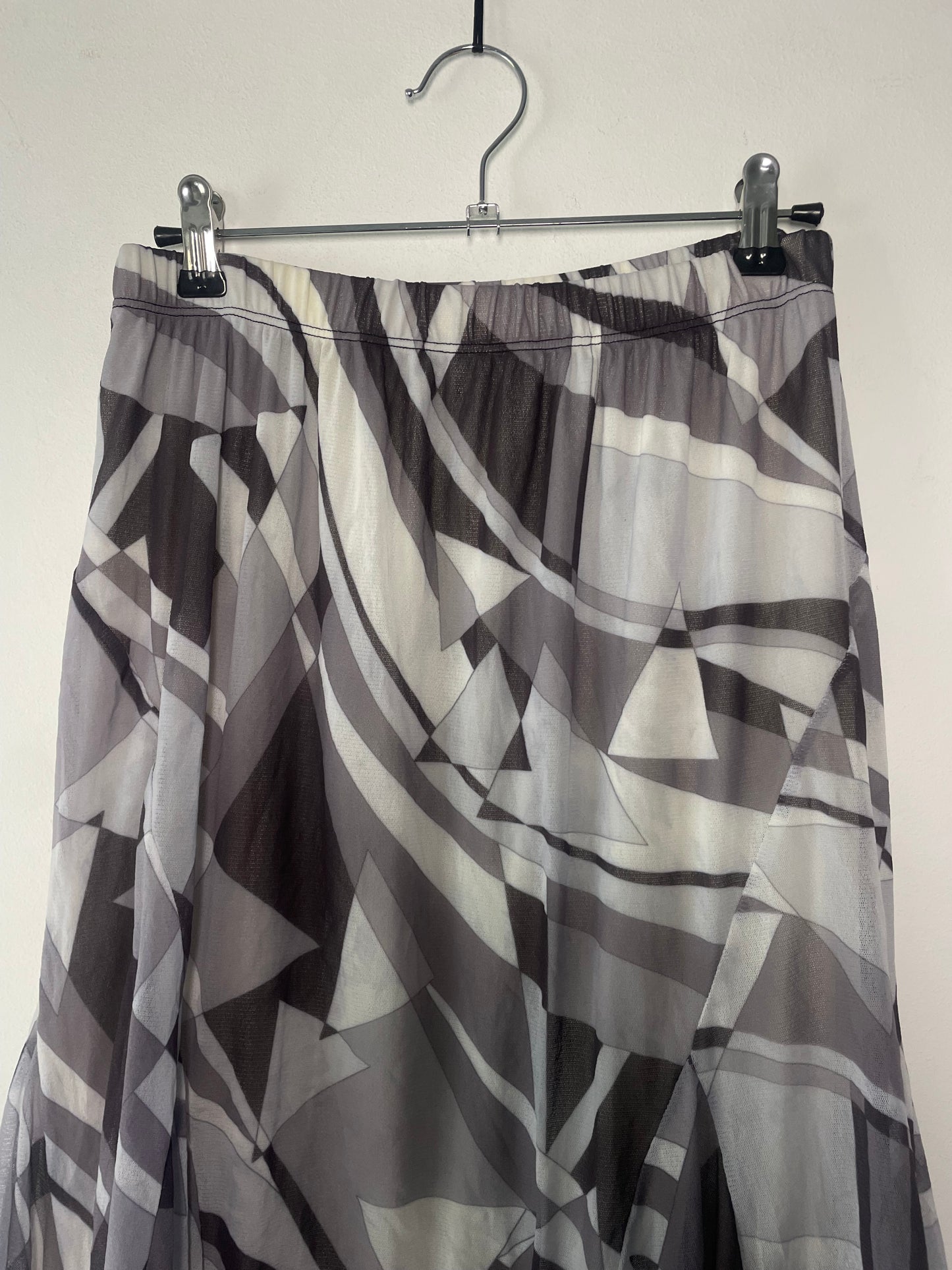 Geometric Mesh Midi Skirt