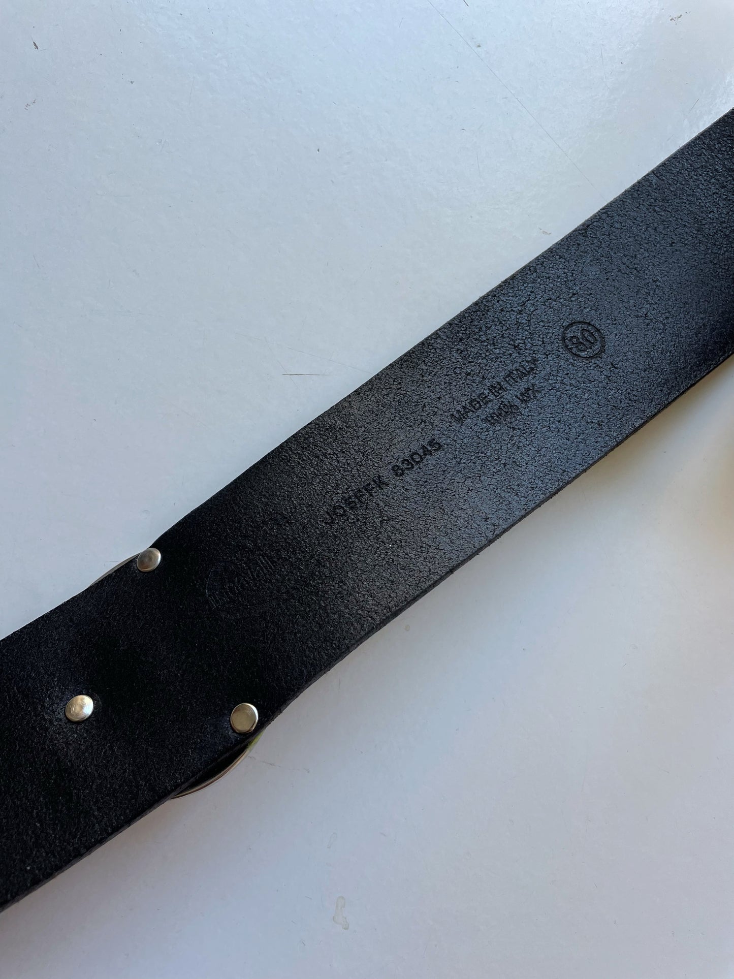 Just Cavalli Moon Silver Buckle Vintage Leather Belt