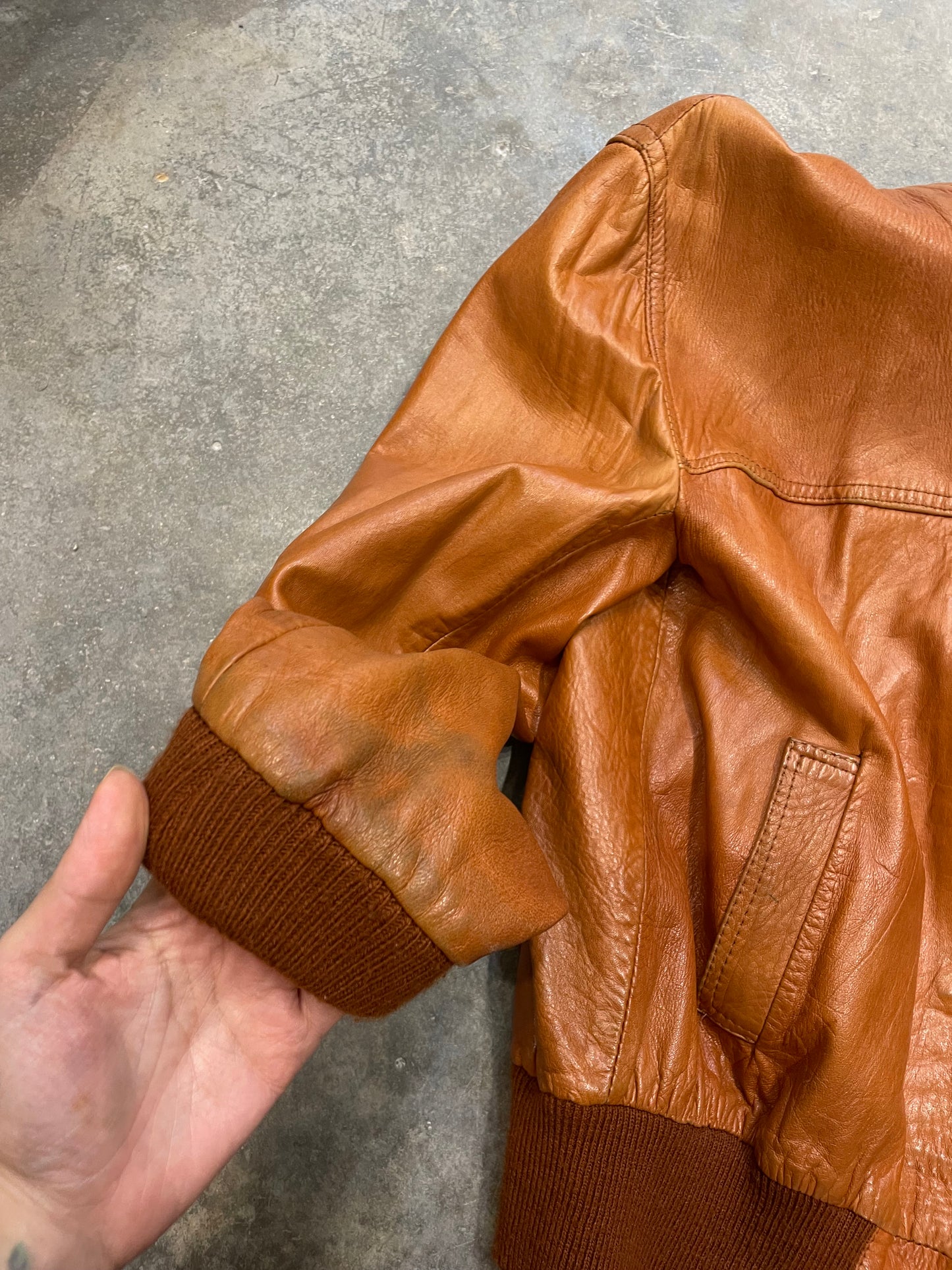 Natural Leather Bomber