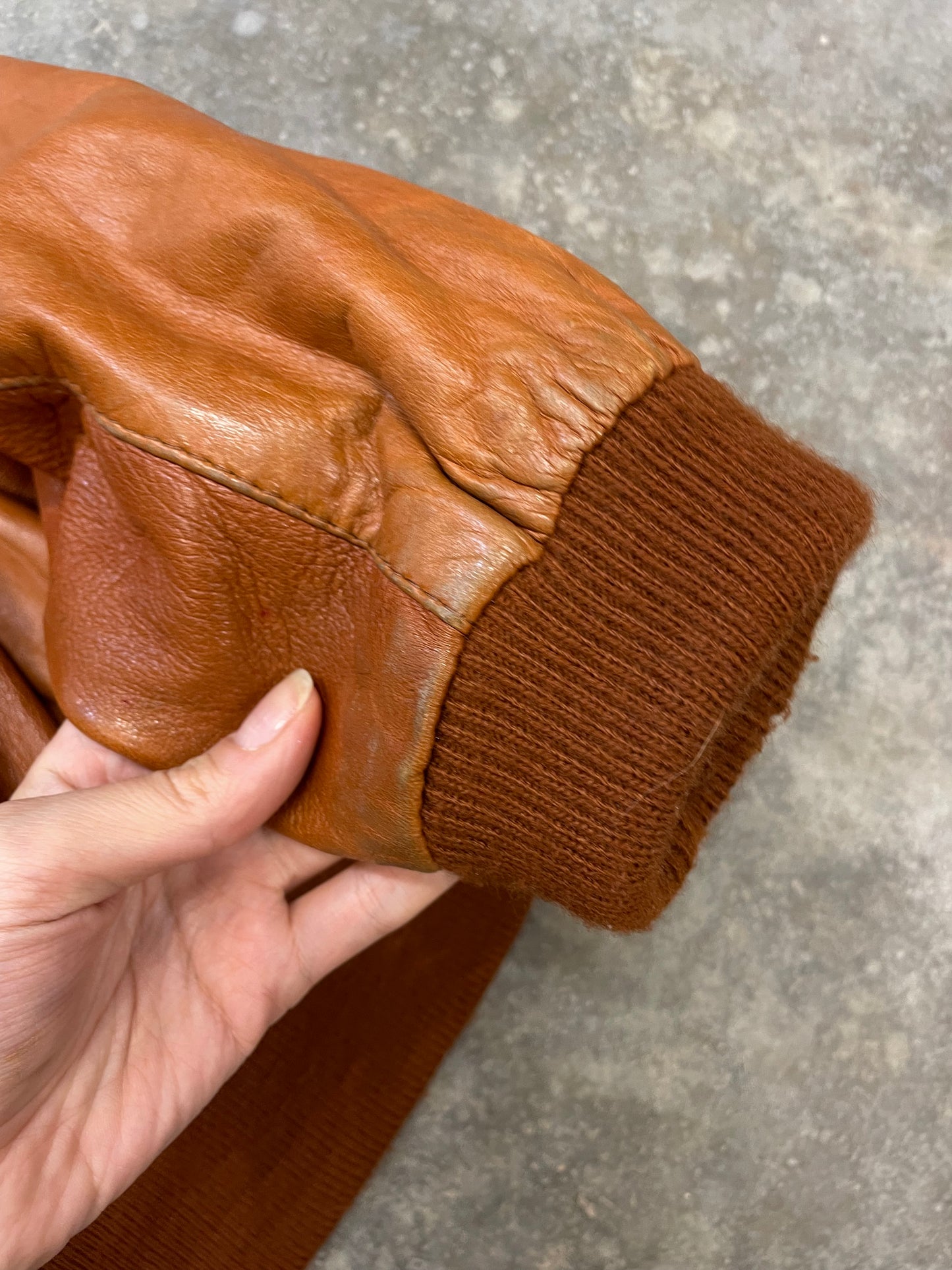 Natural Leather Bomber