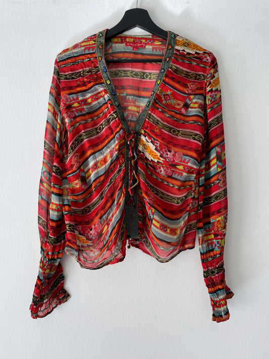 Boho Style Lace Up Shirt