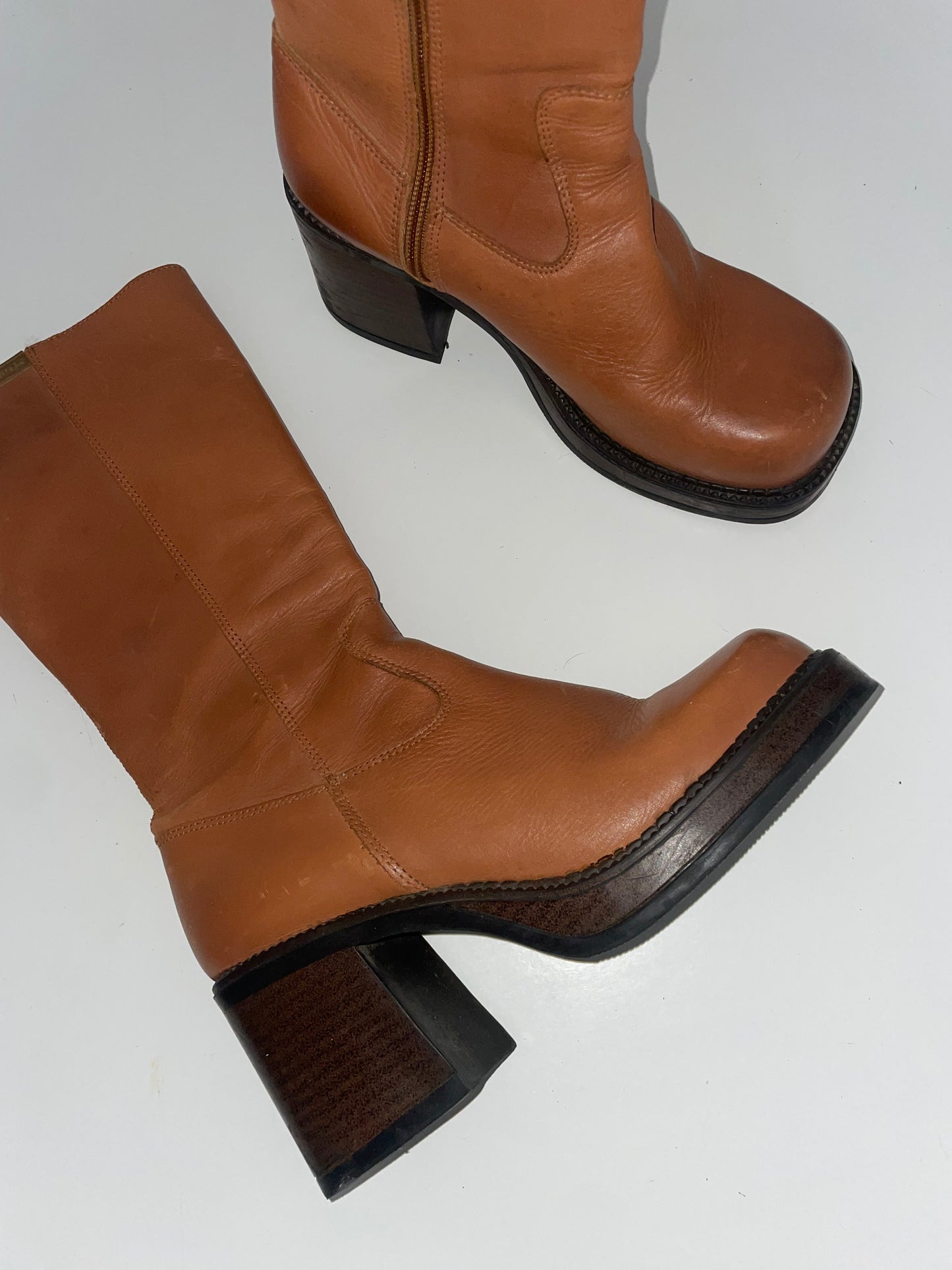 Chunky Heel Platform 70’s Style Boots