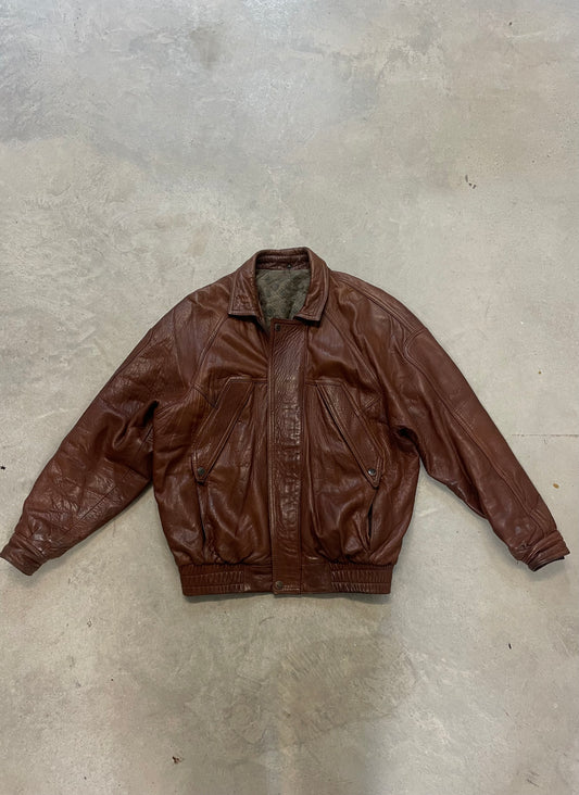 Natural Leather Vintage Bomber